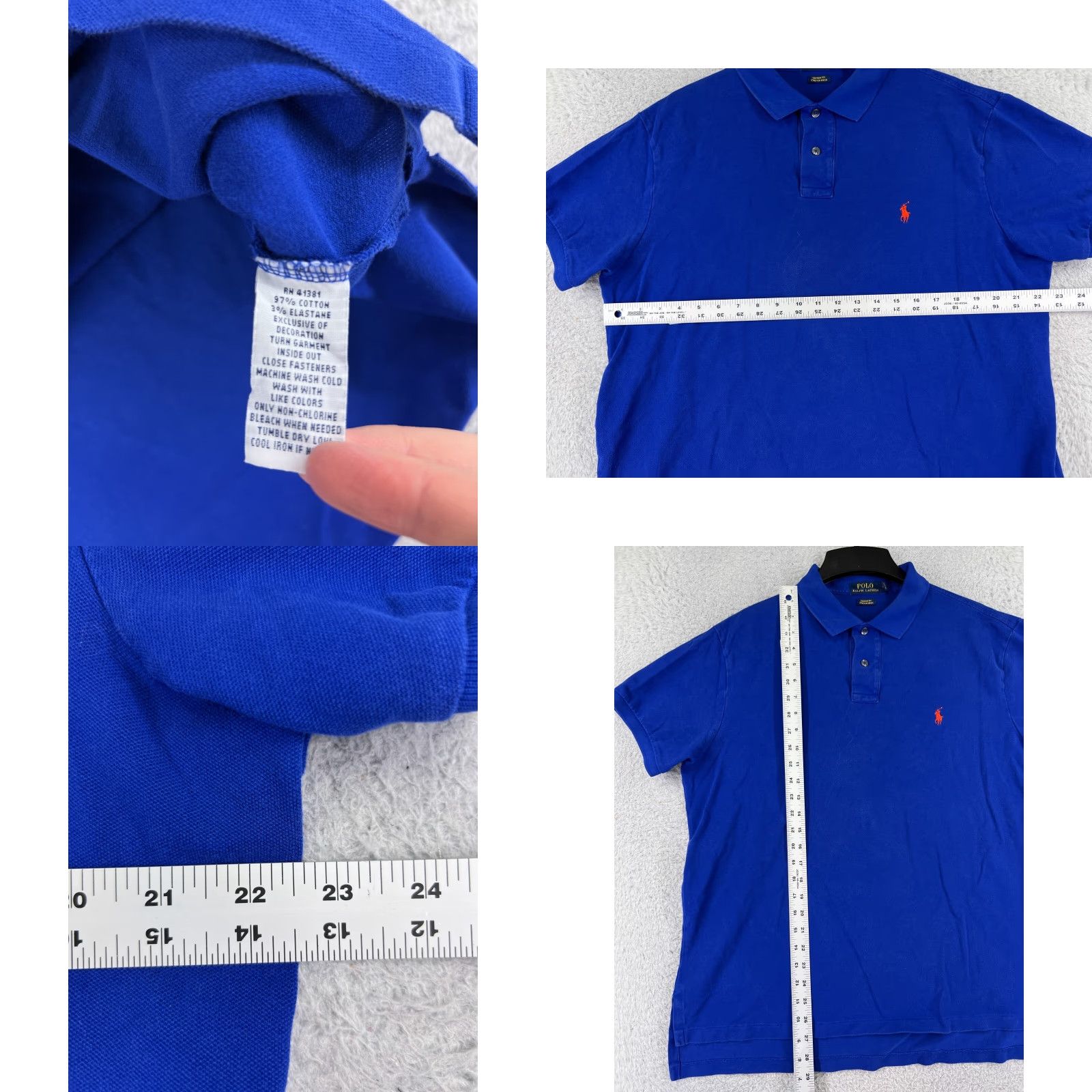 Ralph Lauren Ralph Lauren Polo Shirt Men XL Blue 100% Cotton Knit Pony Polo Shirt Men Blue Short Sleeve Solid 100% Cotton Size US XL / EU 56 / 4 - 8 Thumbnail