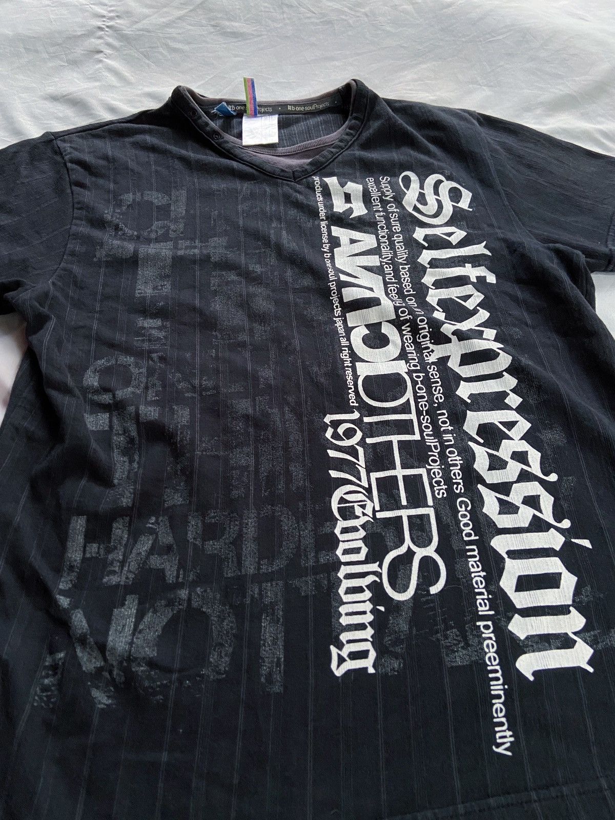 Japanese Brand B ONE SOUL SELF EXPRESSION ANTI CLOTH DOUBLE LAYER TEE SHIRT Size US M / EU 48-50 / 2 - 3 Thumbnail