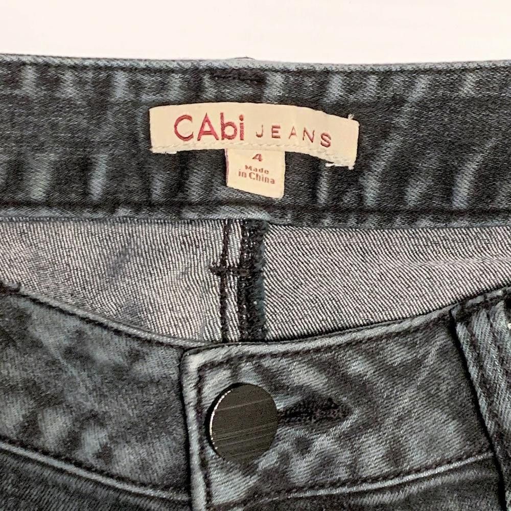 Designer CAbi Stone Washed Black Skinny Jegging Jeans, Sz 4 Size 27" / US 4 / IT 40 - 6 Thumbnail