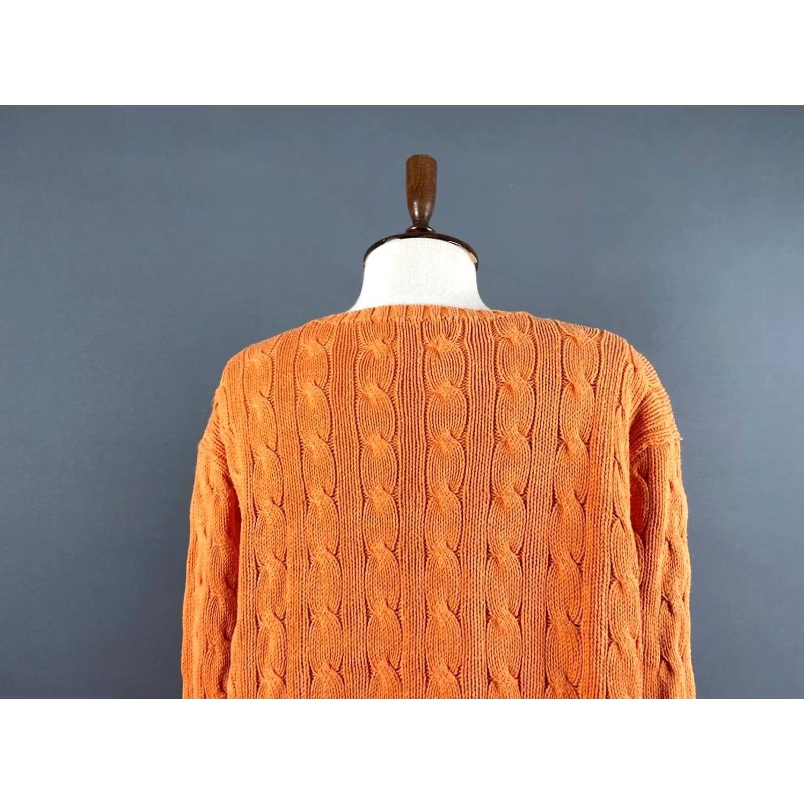 Polo Ralph Lauren Polo Ralph Lauren Mens Cable Knit Sweater XL Orange Pima Cotton Long Sleeve Crew Neck Pullover, Regular Fit, Logo, Classics, Knitwear Size US XL / EU 56 / 4 - 6 Thumbnail