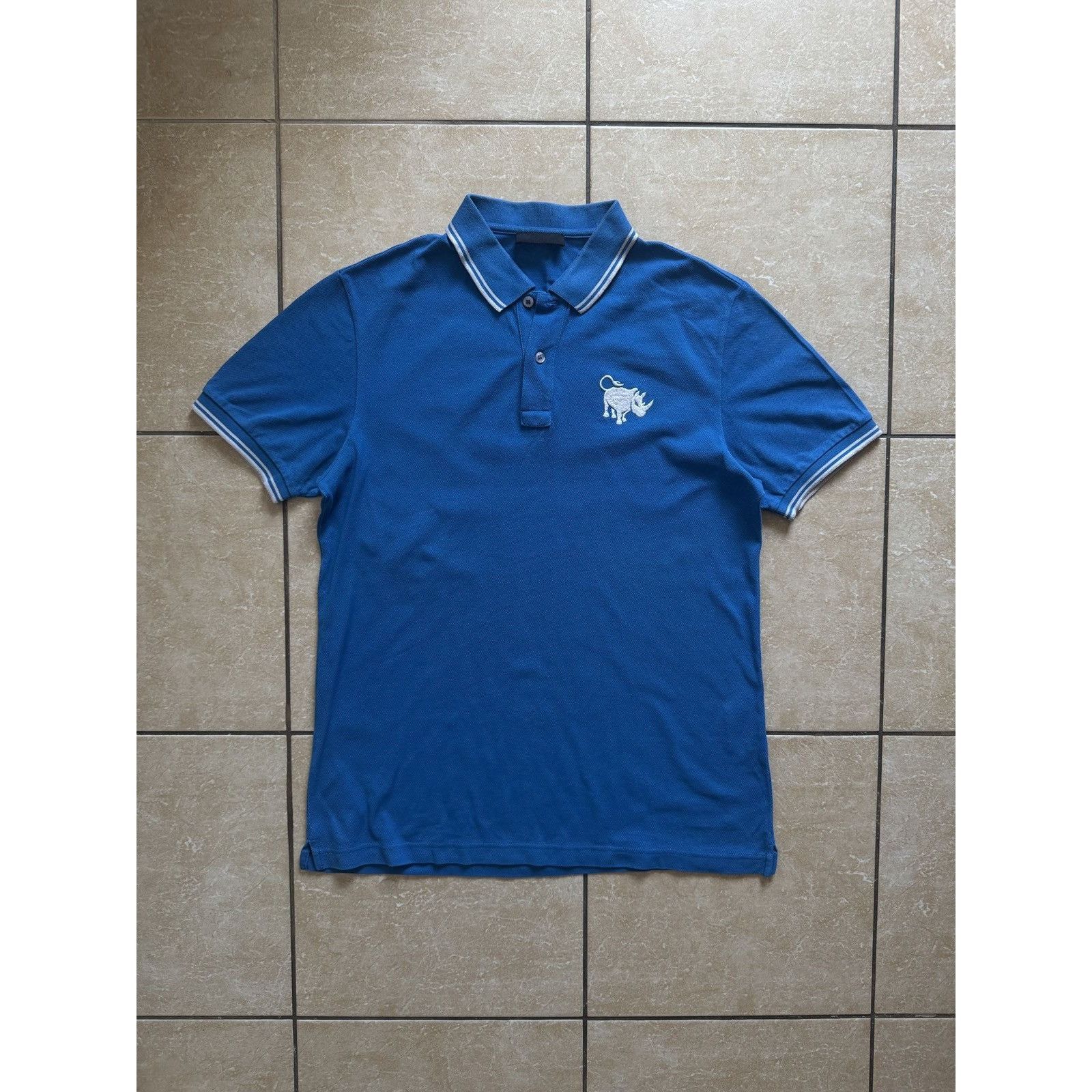 Prada Vintage Prada Embroidered Rino Polo t-shirt Size US L / EU 52-54 / 3 - 1 Thumbnail
