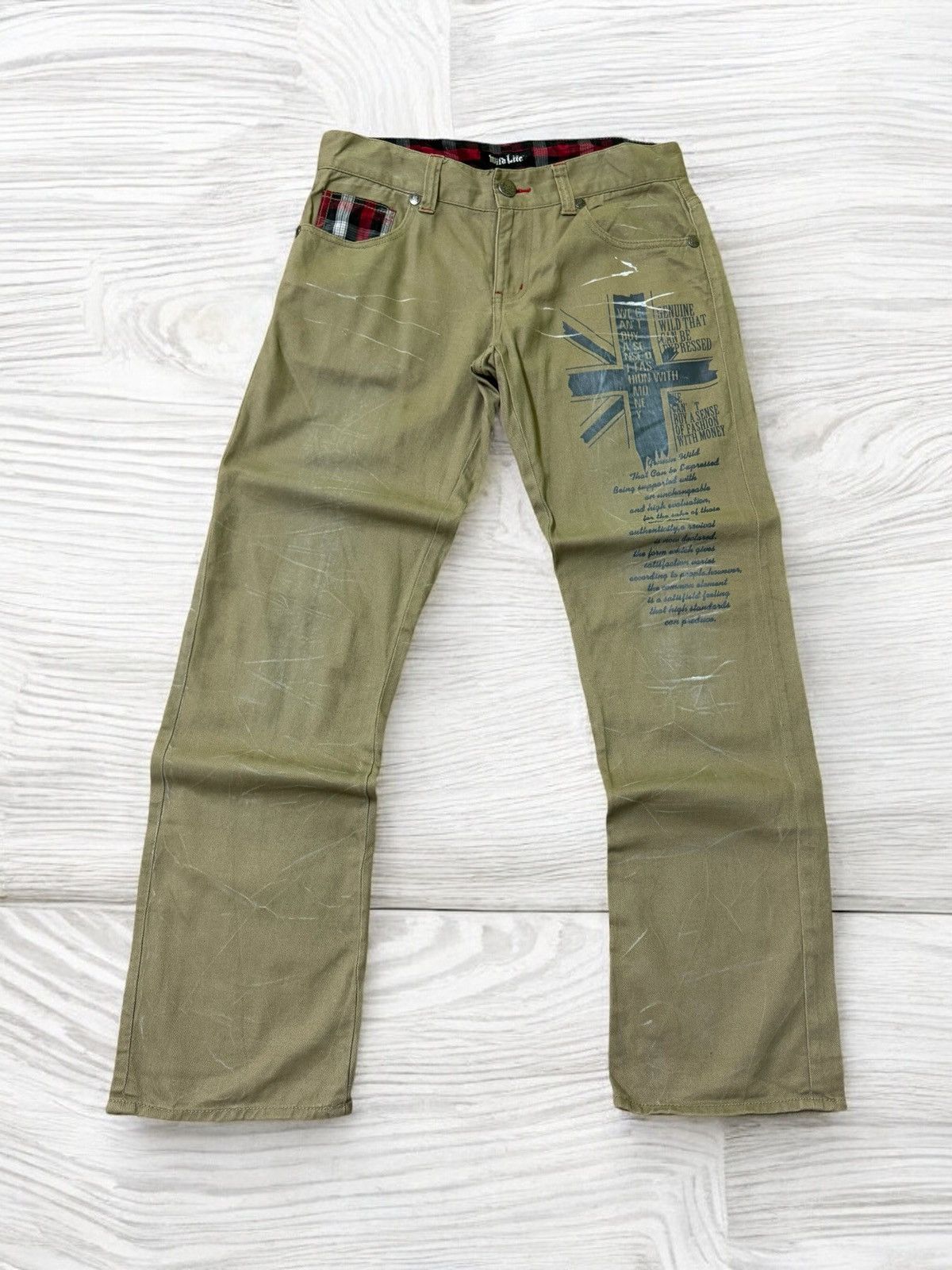 Hysteric Glamour × Japanese Brand × Le Grande Bleu (L.G.B.) Vtg WILD LIFE Poems Stone Wash Distressed Style Pants Size US 30 / EU 46 - 1 Thumbnail