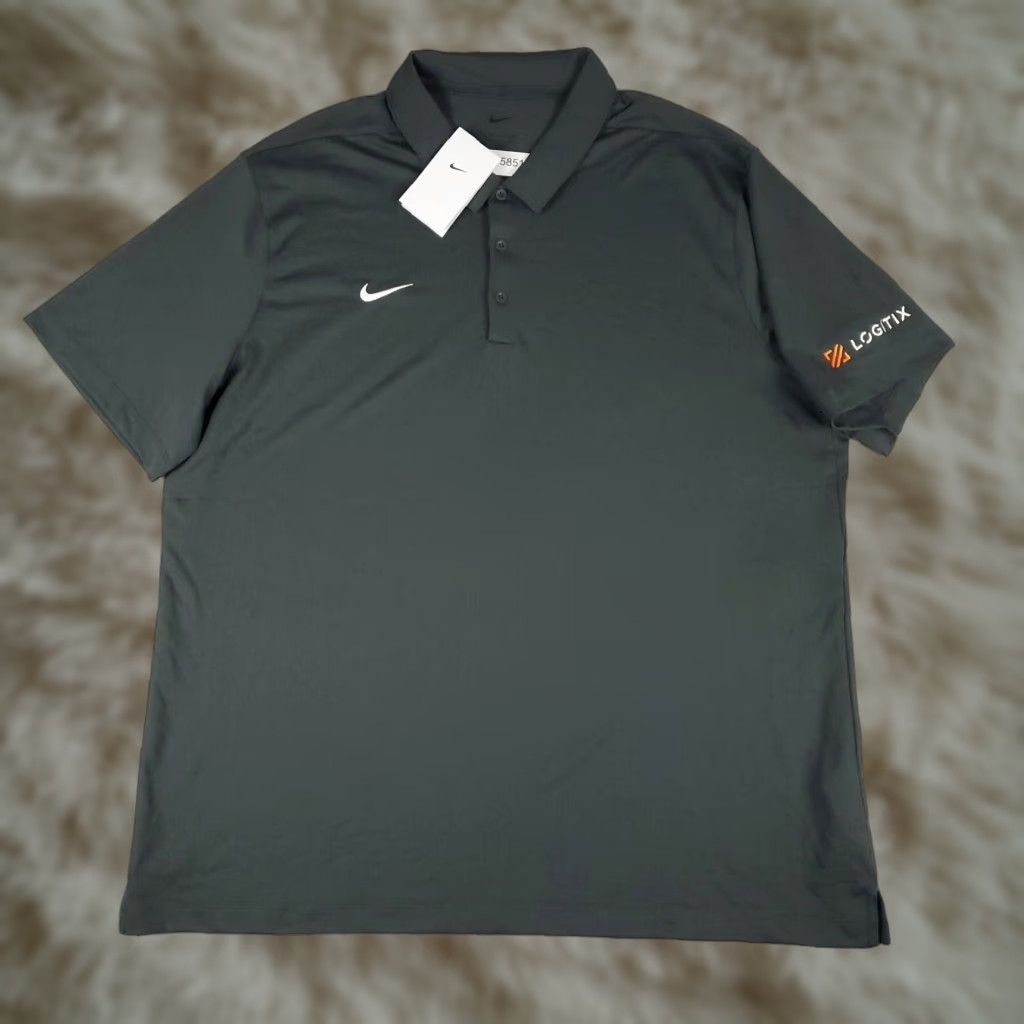 Nike Nike Shirt Mens 2XL Gray Polo Short Sleeve Swoosh Golf Casual Dri-Fit Sports Mens Size US XXL / EU 58 / 5 - 1 Thumbnail