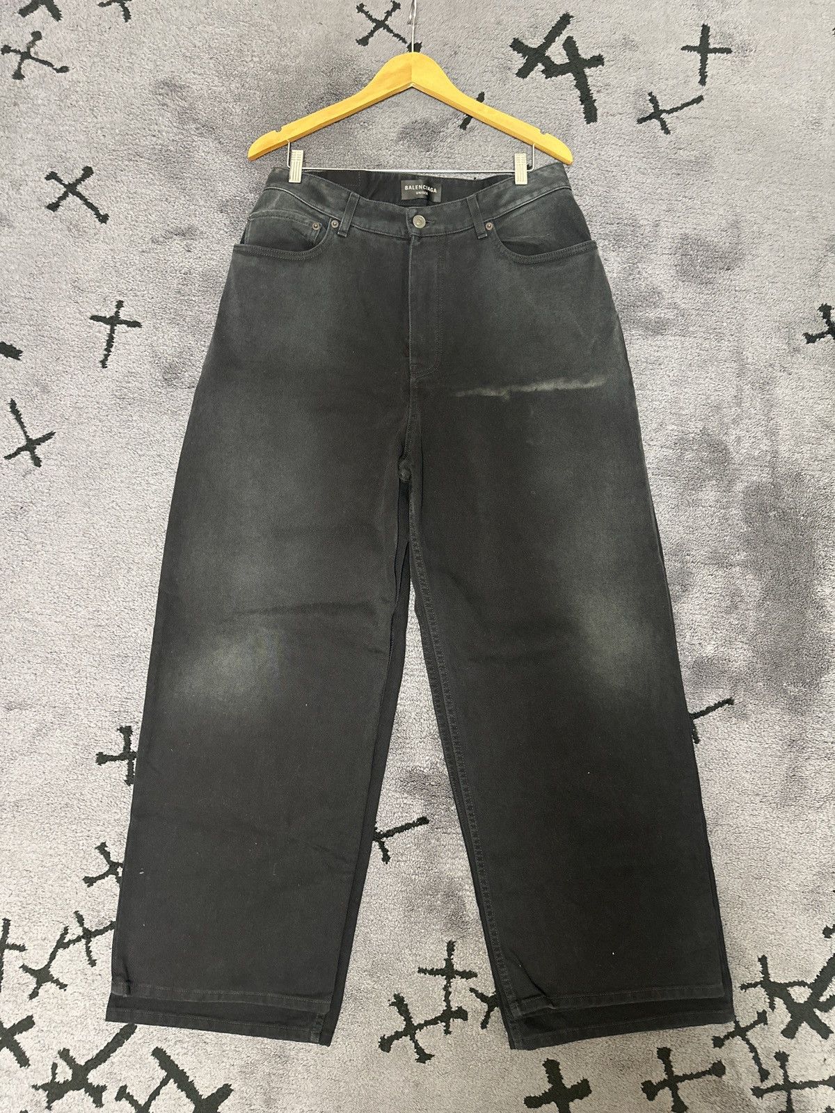 Balenciaga Sunbleached Double Leg Denim - Soft Left Hand Denim Size US 32 / EU 48 - 1 Thumbnail