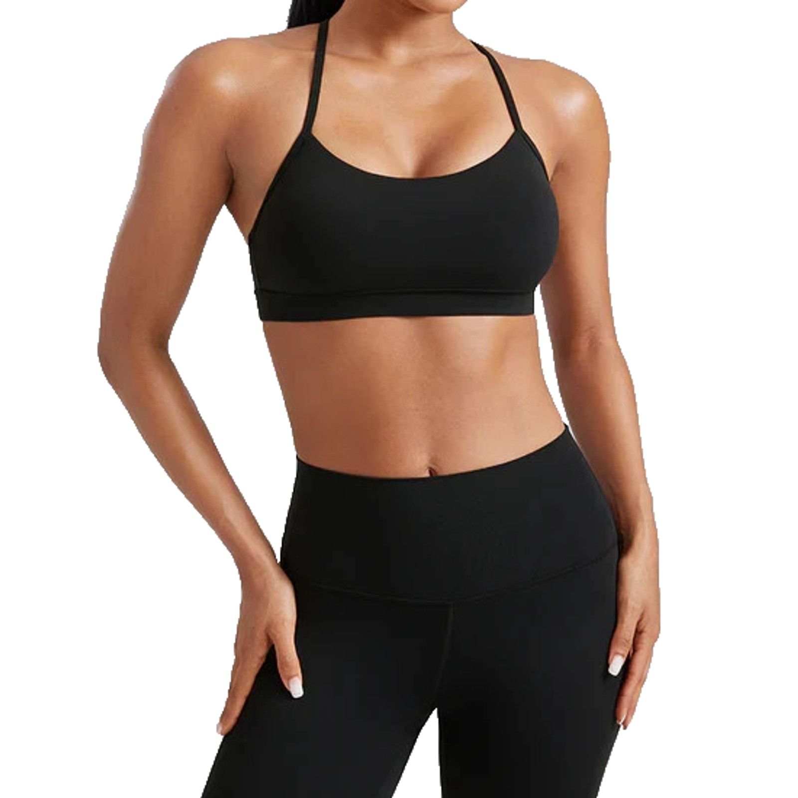 Other CRZ YOGA Black Butterluxe Y Back Sports Bra Medium New Size ONE SIZE - 1 Thumbnail
