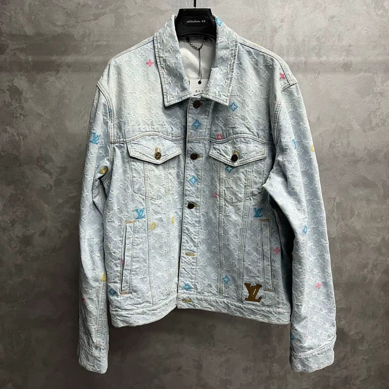 Louis Vuitton Louis Vuitton Blue Logo Denim Jacket Size US XL / EU 56 / 4 - 1 Thumbnail