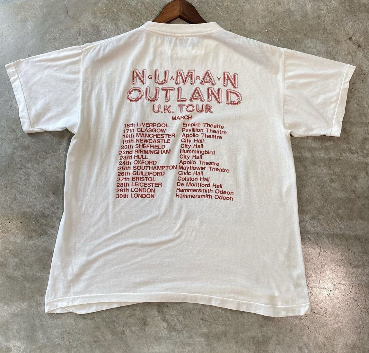 Band Tees Vintage Early 90s Garry Numan “OUTLAND “ Uk Tour Tee. Size US L / EU 52-54 / 3 - 4 Thumbnail