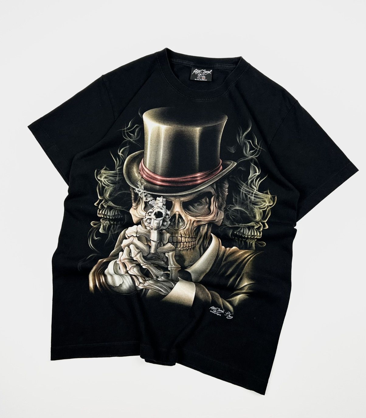 Vintage Vintage Rock Chang tee Skull Gun T-shirt y2k Size US M / EU 48-50 / 2 - 3 Thumbnail