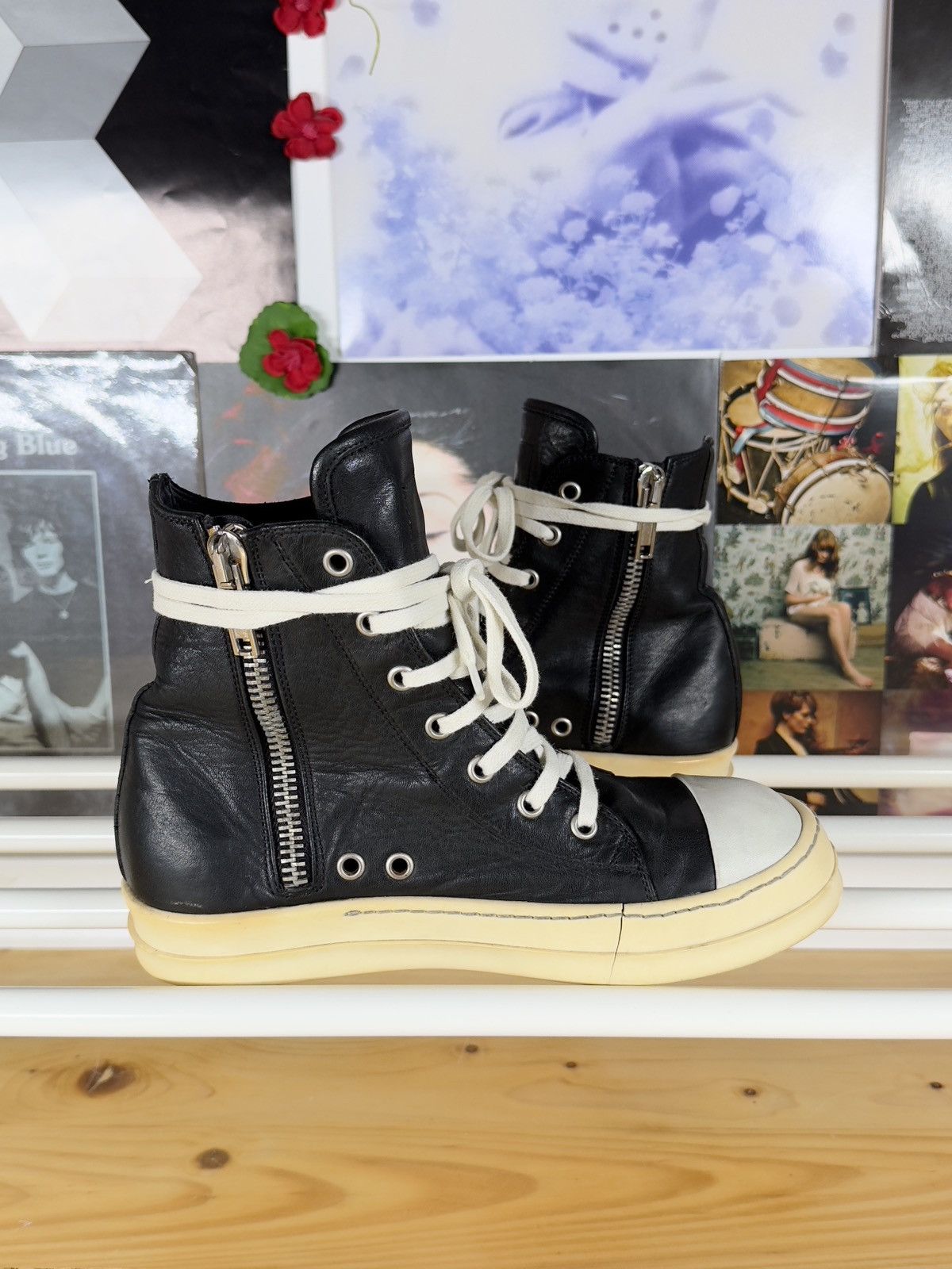 Rick Owens 2013 Mainline High Top Leather Ramones Size US 6 / IT 36 - 6 Thumbnail