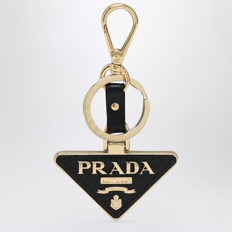 Prada Prada Black Logo Triangle Key Case Size ONE SIZE - 1 Thumbnail