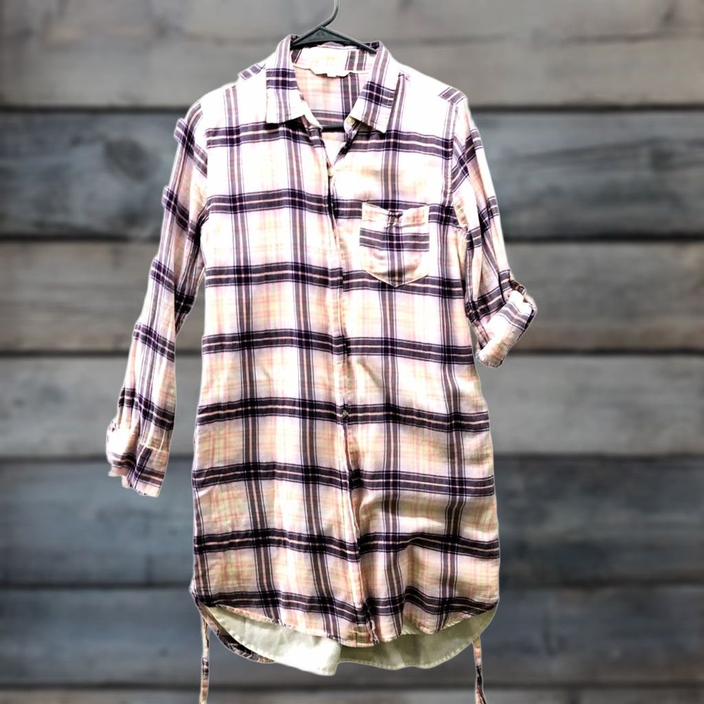 Victoria's Secret Victoria's Secret Pajama Shirt Dress Womens 4 Pink Plaid Tie Waist Robe Lounge Shirt Dress Size S / US 4 / IT 40 - 1 Thumbnail