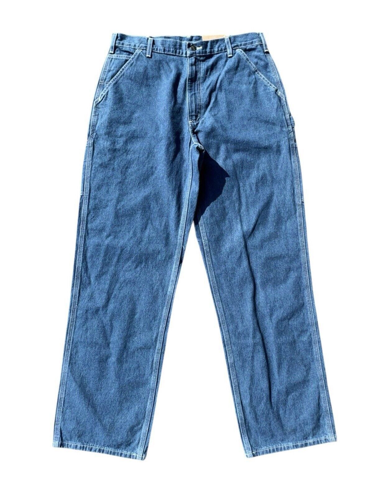 Carhartt Vintage Carhartt Blue Wash Dungaree Loose Jeans 36x34 Size US 36 / EU 52 - 1 Thumbnail