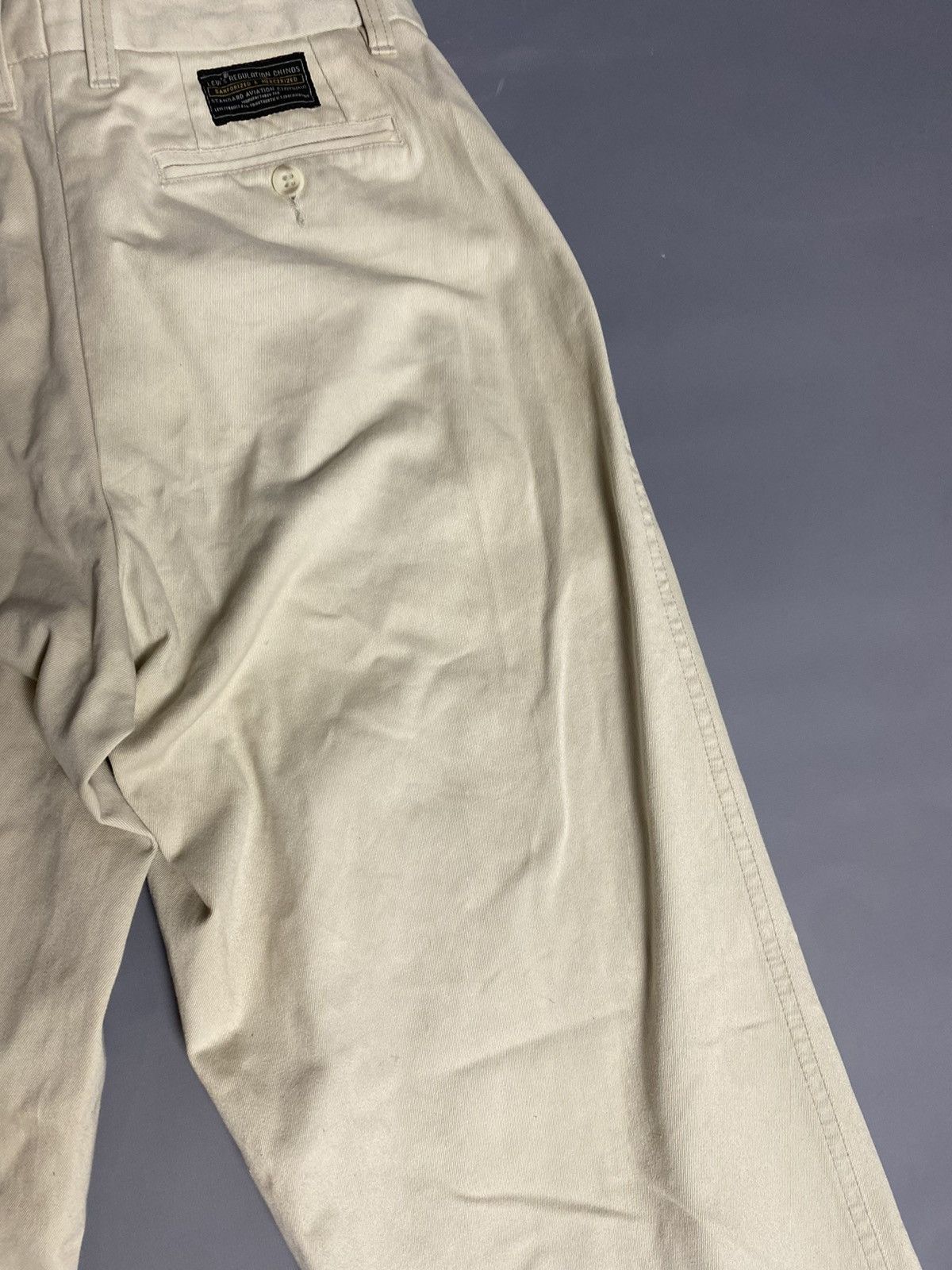 Levi's 80s Levis Regulation Chinos Beige W28 L33 Aviation Specific Size US 28 / EU 44 - 6 Thumbnail