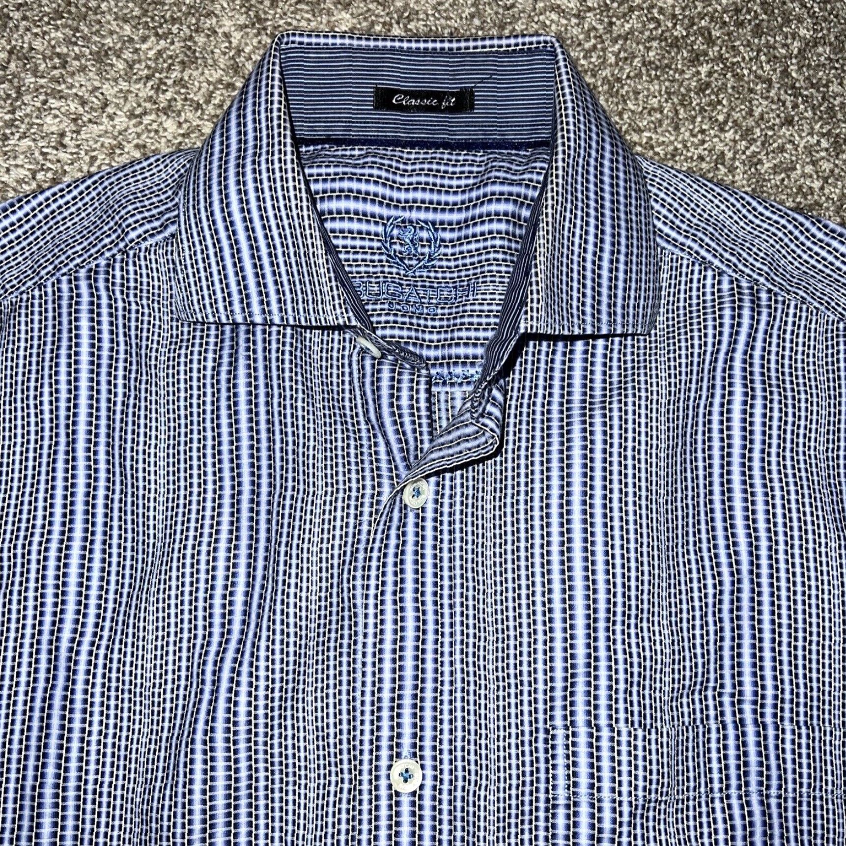 BUGATCHI Bugatchi Uomo Blue Longsleeve Button-Up Shirt Mens Size L Size US L / EU 52-54 / 3 - 2 Thumbnail