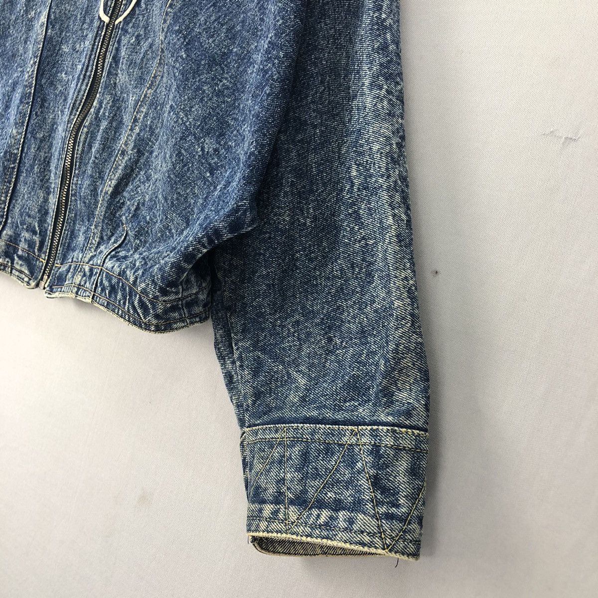 Japanese Brand Vintage Abiation Club Laces Baggy Denim Jacket Size S / US 4 / IT 40 - 3 Thumbnail