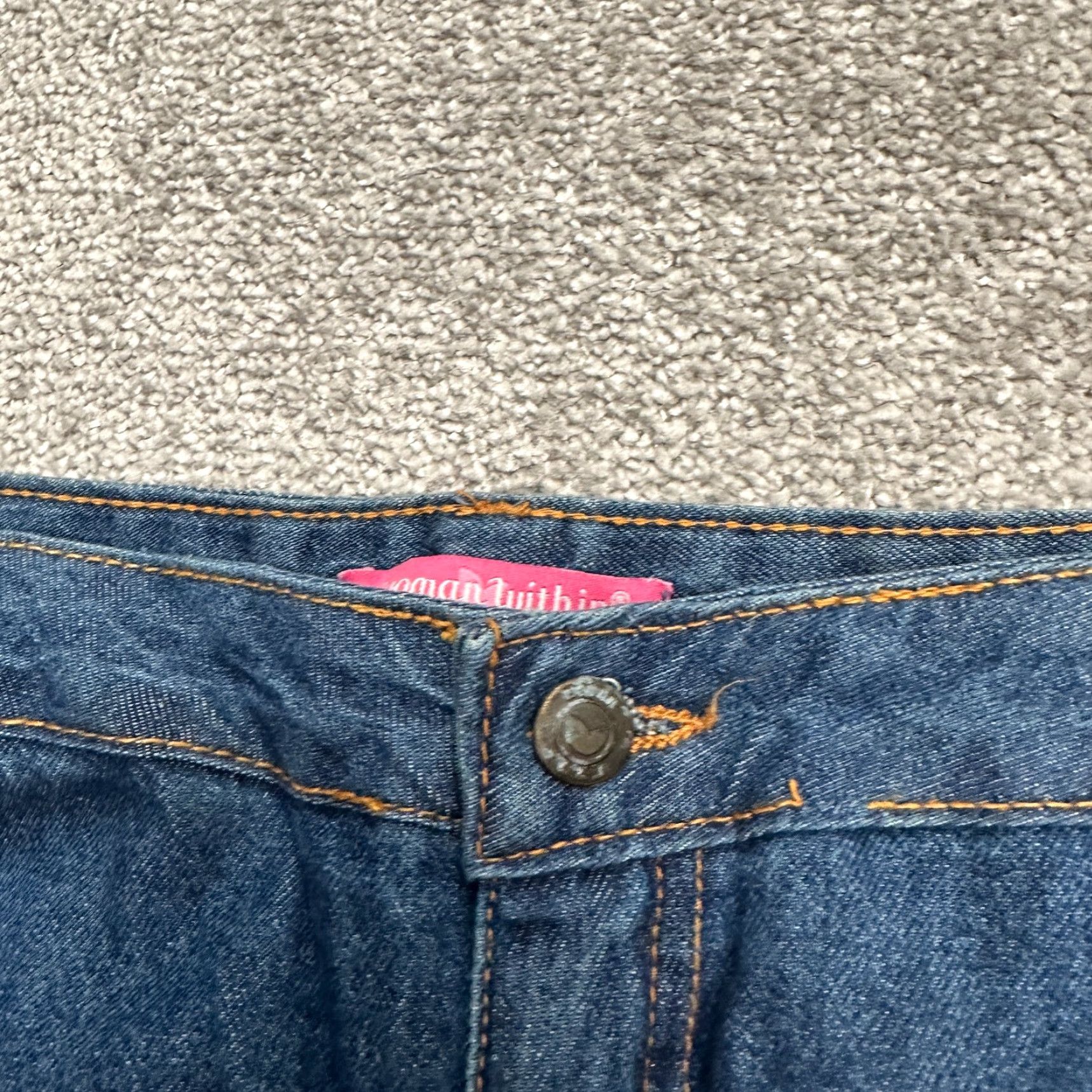 Vintage Woman Within Jeans Women 22 Tall Blue Denim Straight 5-Pocket High Rise Cotton Womens Size 40" / US 18 - 4 Thumbnail