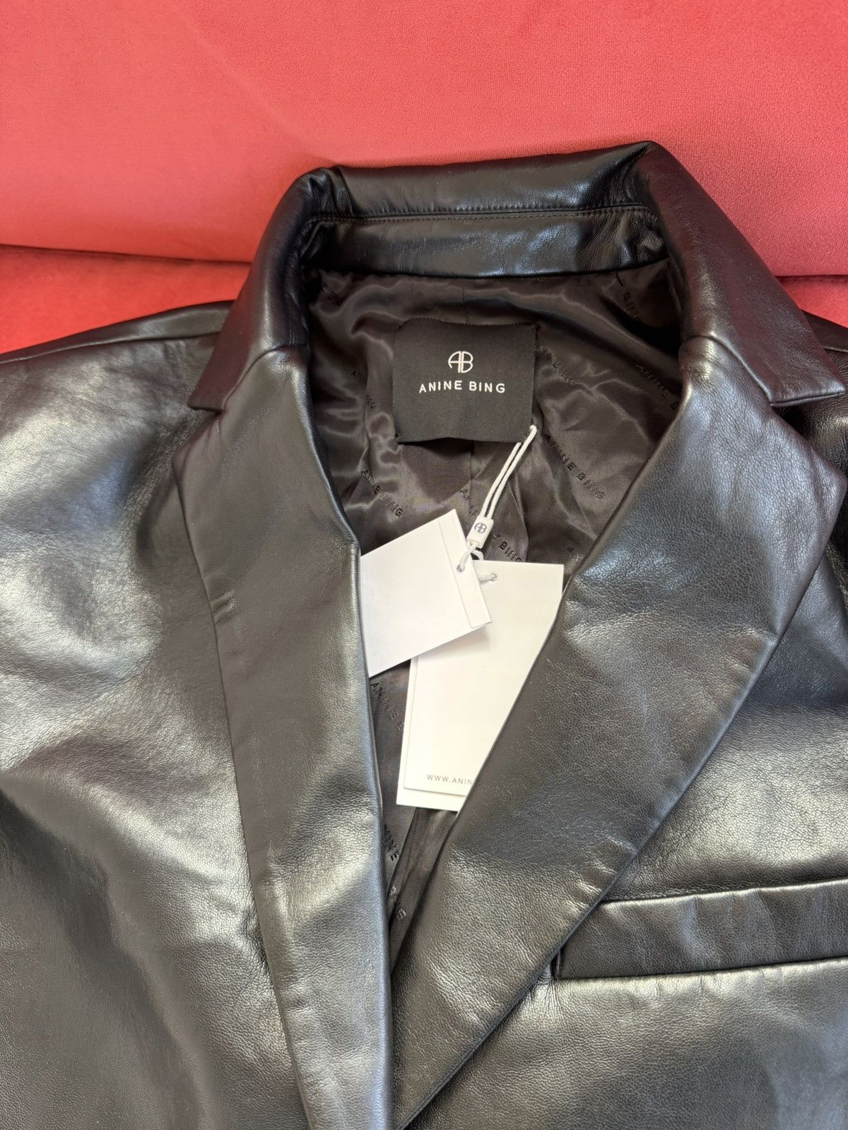 Anine Bing Anine Bing New Long Leather coat, black, size L Size L / US 10 / IT 46 - 7 Thumbnail