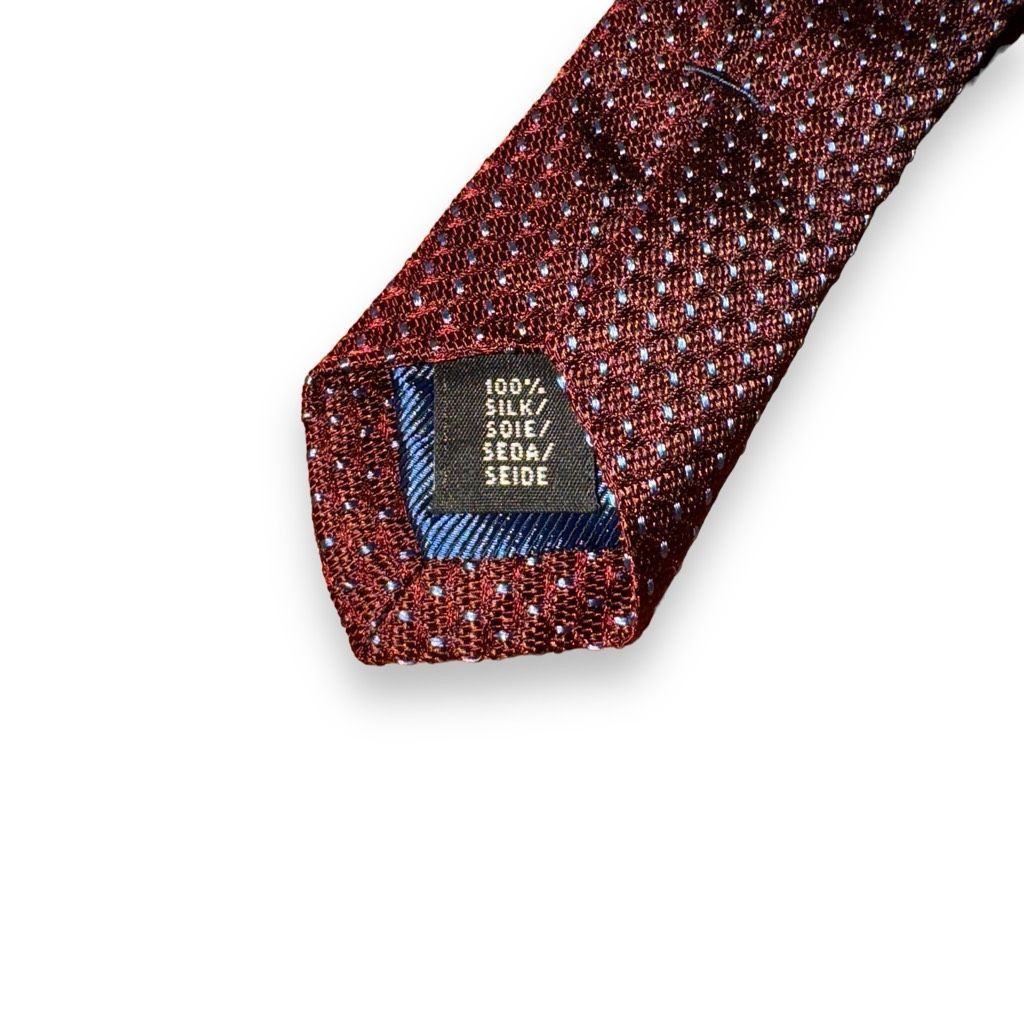 Tom James Tom James Mainline Red Micro Polkadot Made in USA Silk Tie Size ONE SIZE - 5 Thumbnail