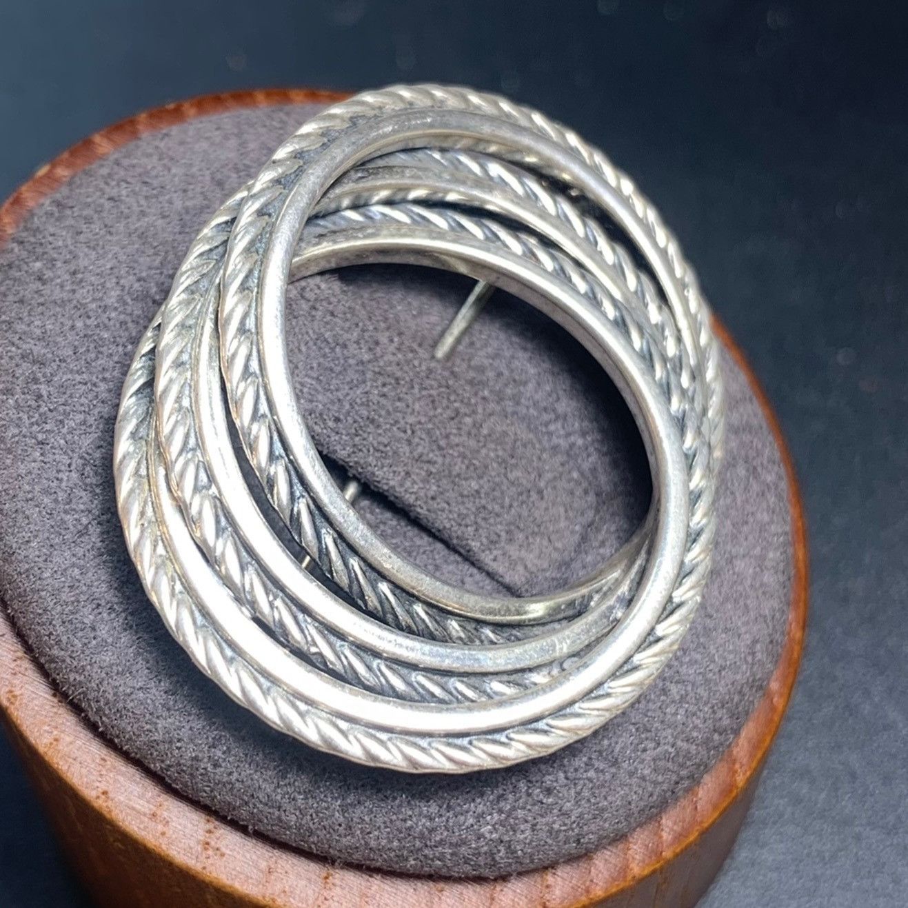 Vintage Vintage JewelArt Sterling Silver 925 Triple Circle Brooch Ro Size ONE SIZE - 4 Thumbnail