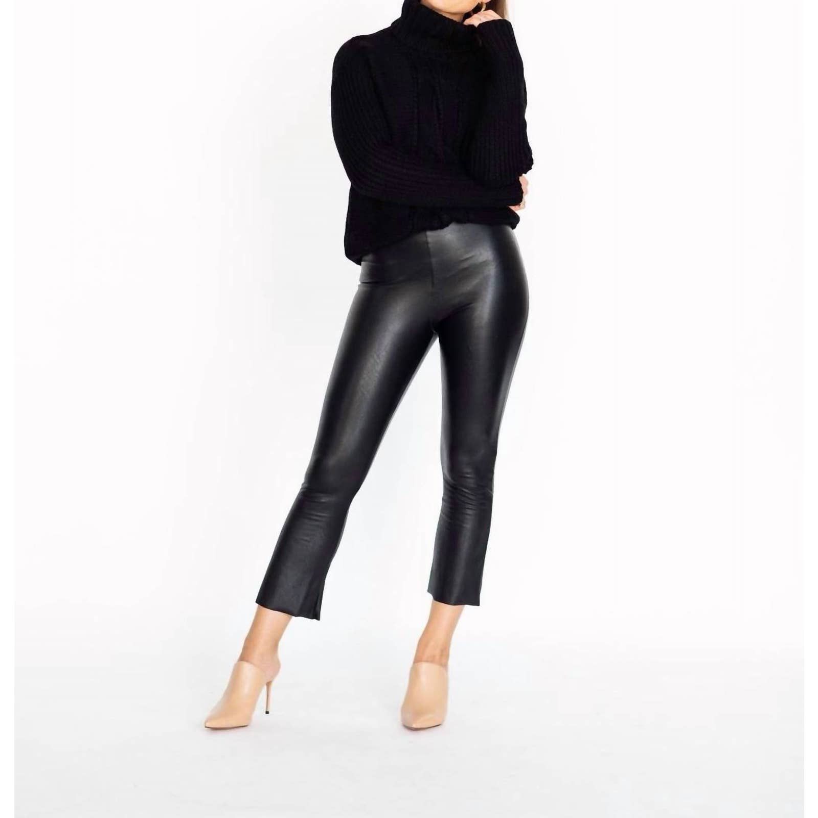 Commando Faux Leather Cropped Flare Pant In Black | Grailed
