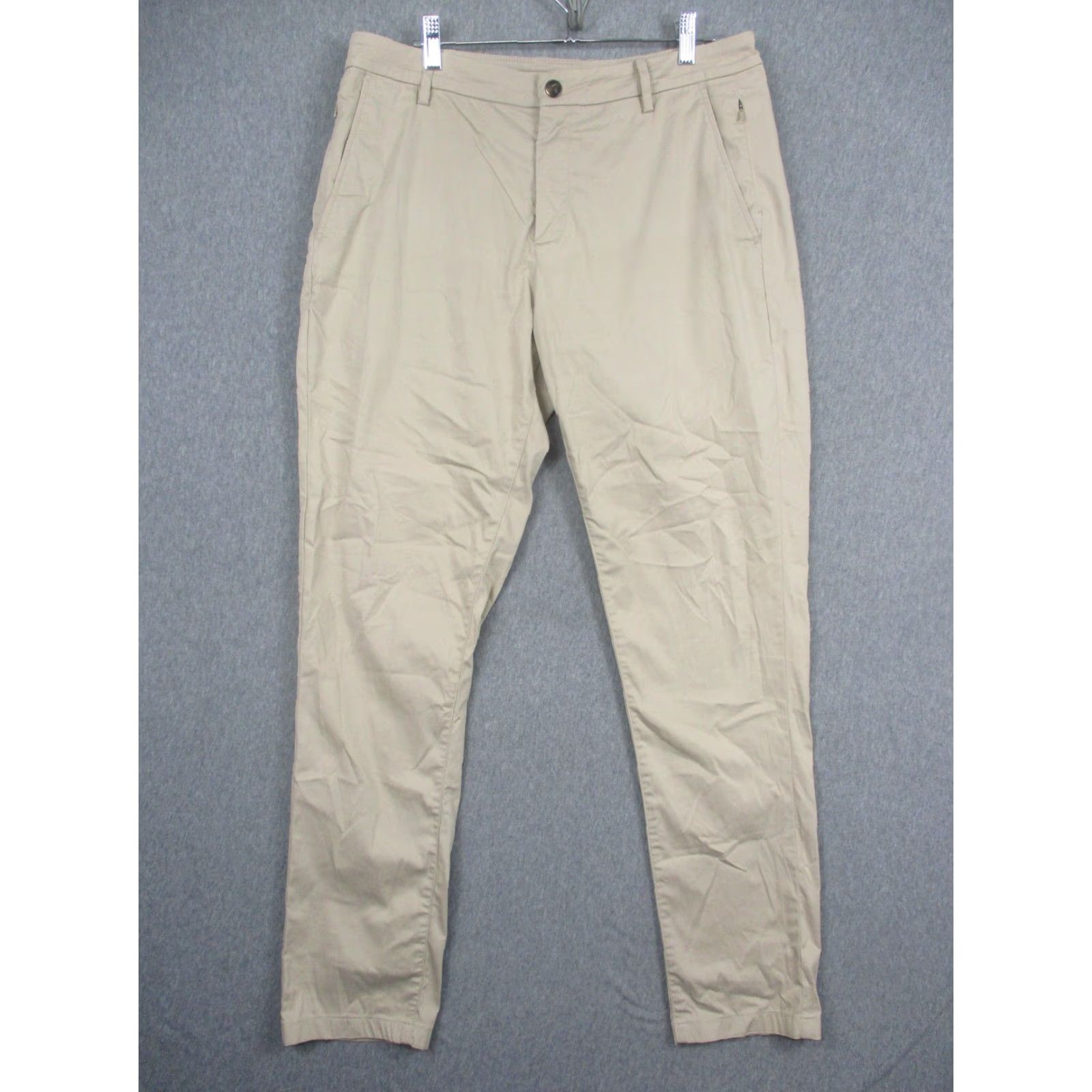 Vintage Birddogs Pants Mens 34x32 Beige Stretch Chino Golf Casual Zip Pockets Flat Front Logo Zip Front pockets Mens Size US 34 / EU 50 - 2 Thumbnail