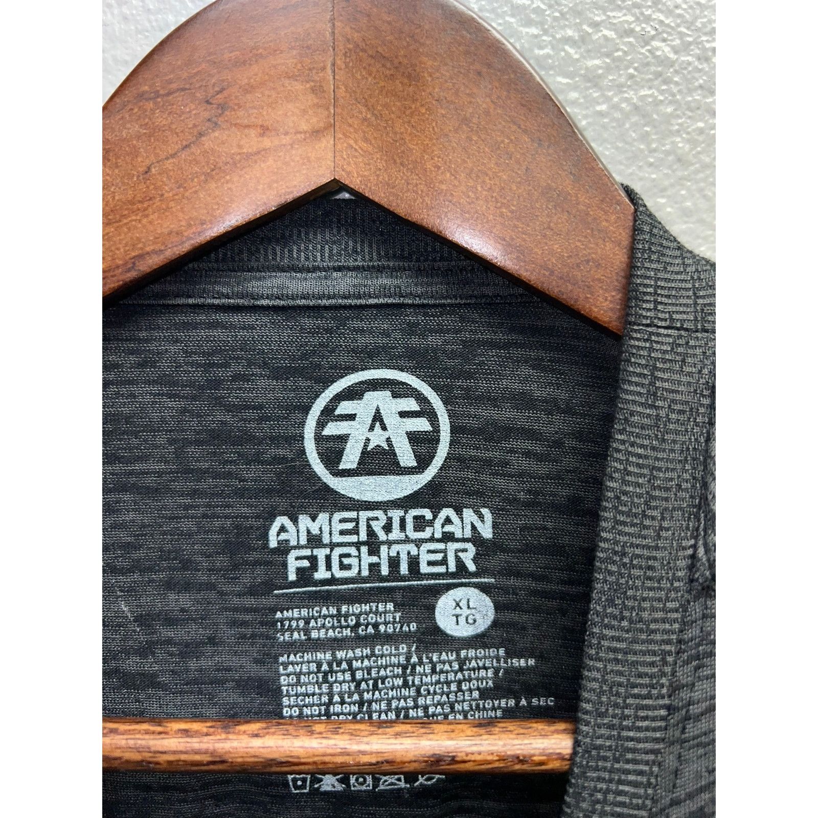 American Apparel American Fighter Shirt Fullerton Gray Red Tee Y2K 2000s Size US L / EU 52-54 / 3 - 6 Thumbnail