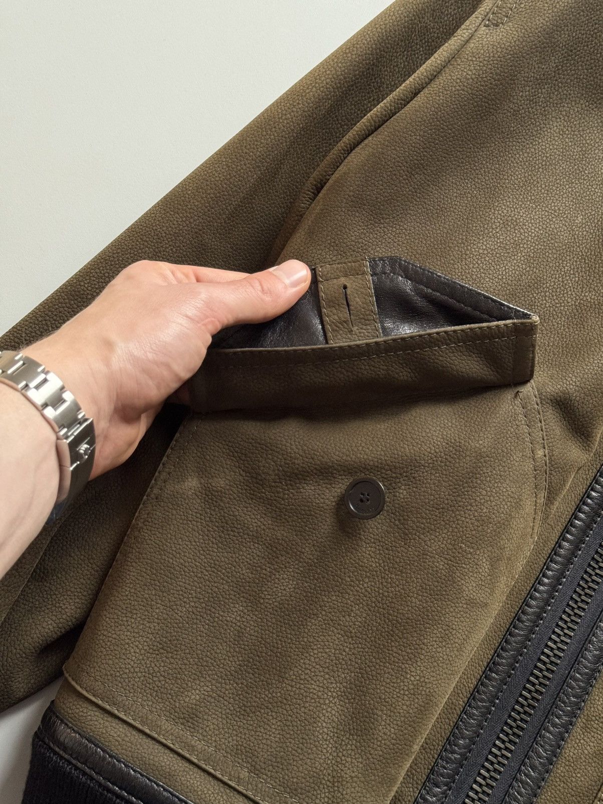 Berluti Berluti FW17 Capsule Khaki Leather Shearling Bomber Jacket S Size US S / EU 44-46 / 1 - 8 Thumbnail
