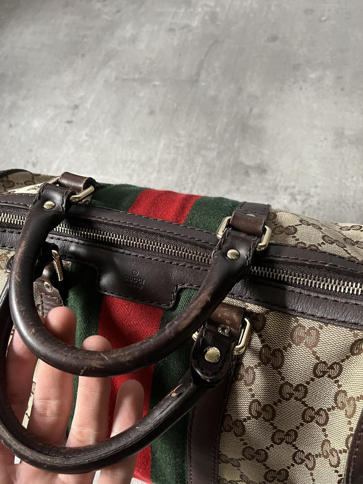 Gucci Vintage Gucci Boston bag leather beige brown Size ONE SIZE - 5 Thumbnail