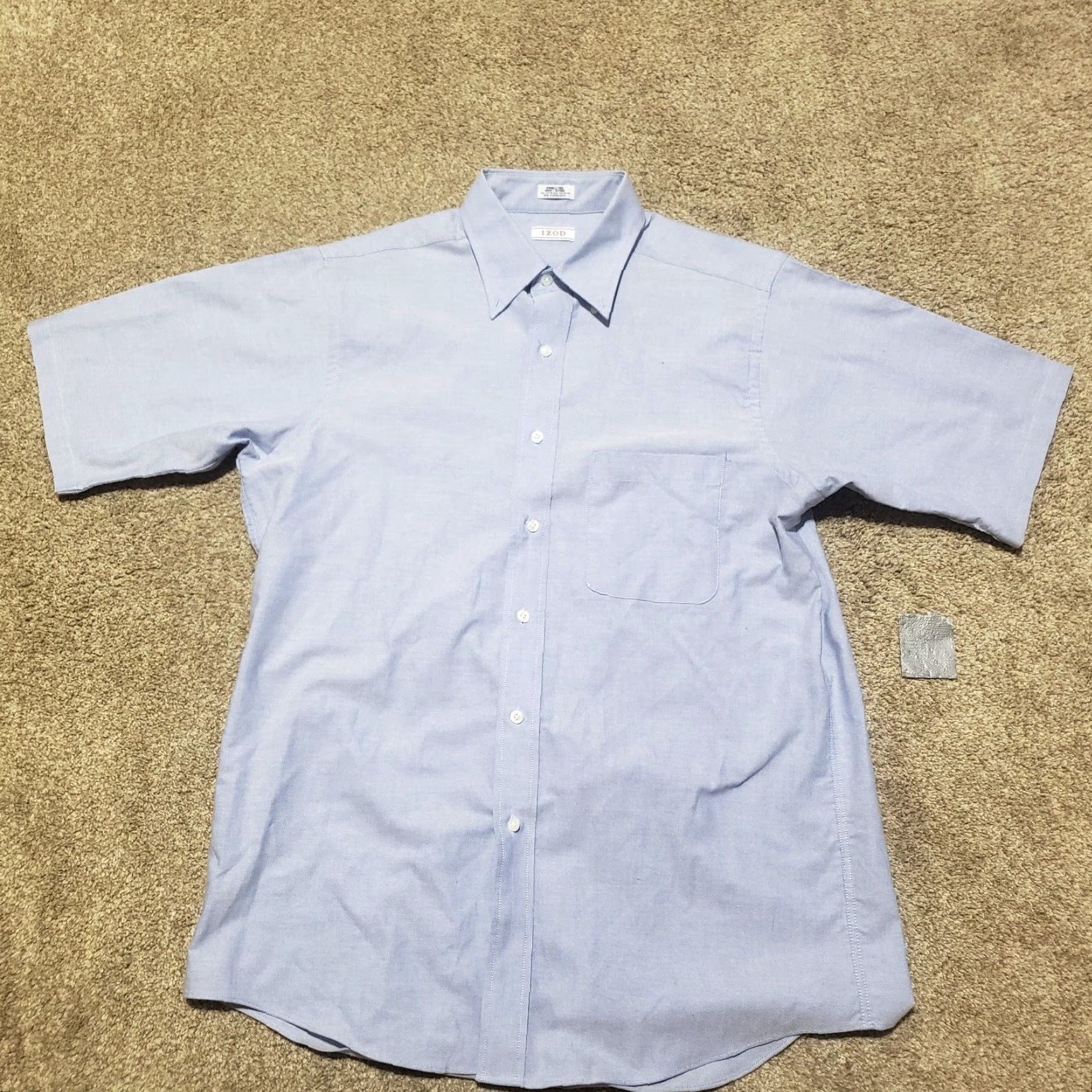 Izod VINTAGE IZOD Men's Dress Shirt Long Sleeve Button-Up Cotton Blue Classic 15.5 Size US M / EU 48-50 / 2 - 2 Thumbnail