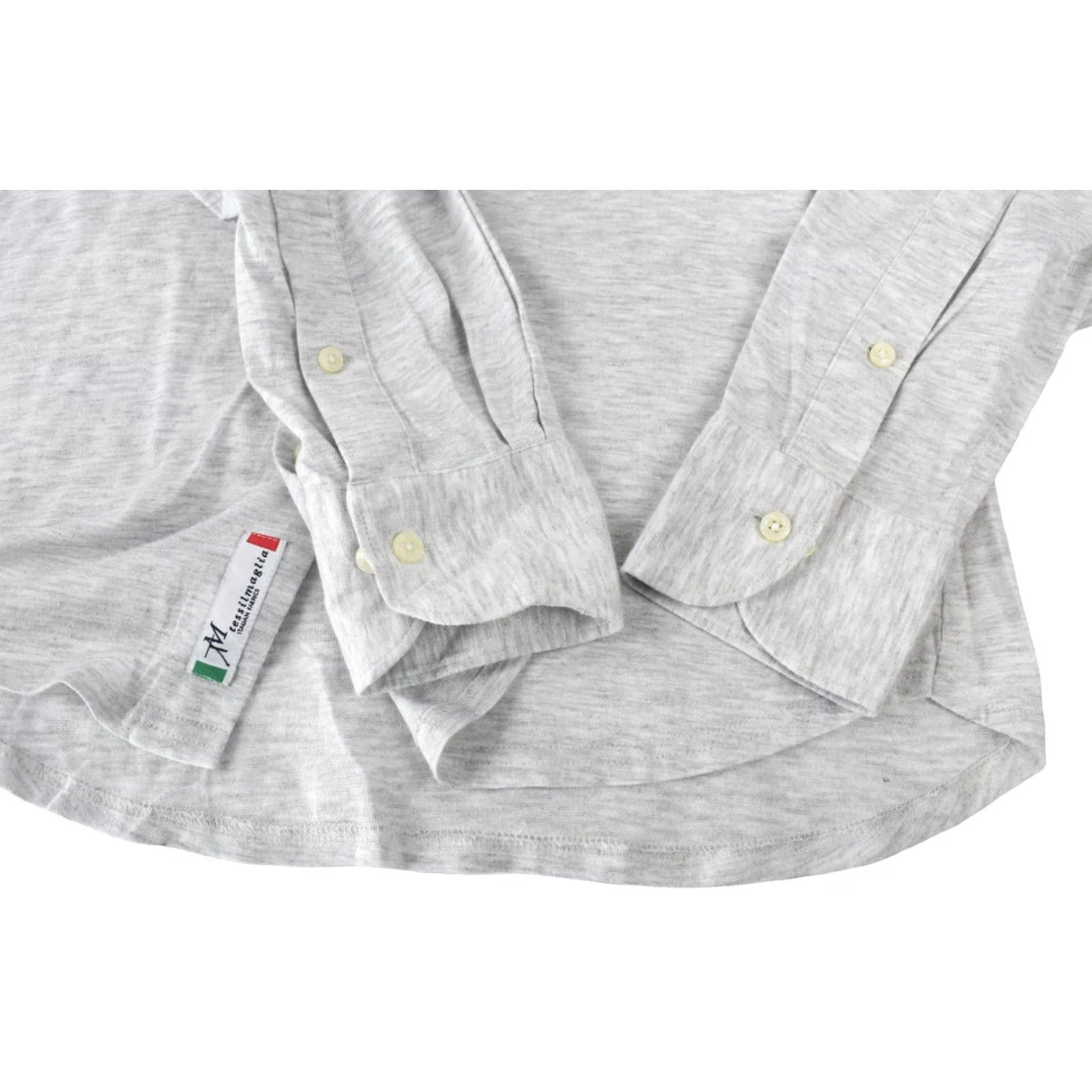 Suitsupply SUITSUPPLY Shirt Men Extra Slim Egyptian Cotton Washed Button Up Grey 37 Size 36R - 5 Thumbnail