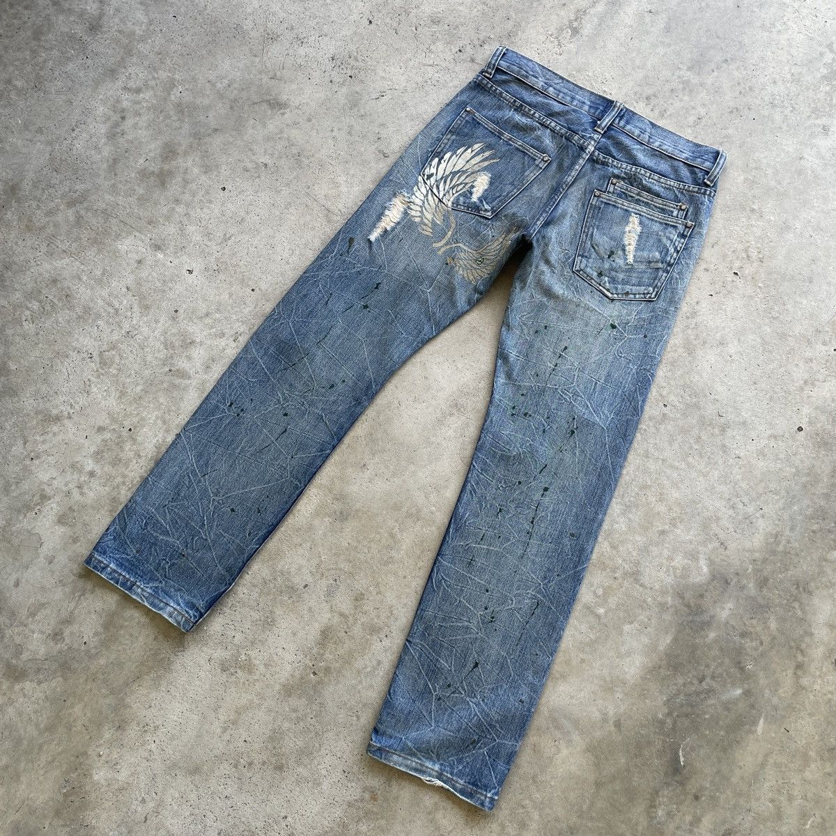 Japanese Brand Rare💥 Vintage Japanese Distressed Splash Painter Faded Jeans Size US 34 / EU 50 - 11 Thumbnail
