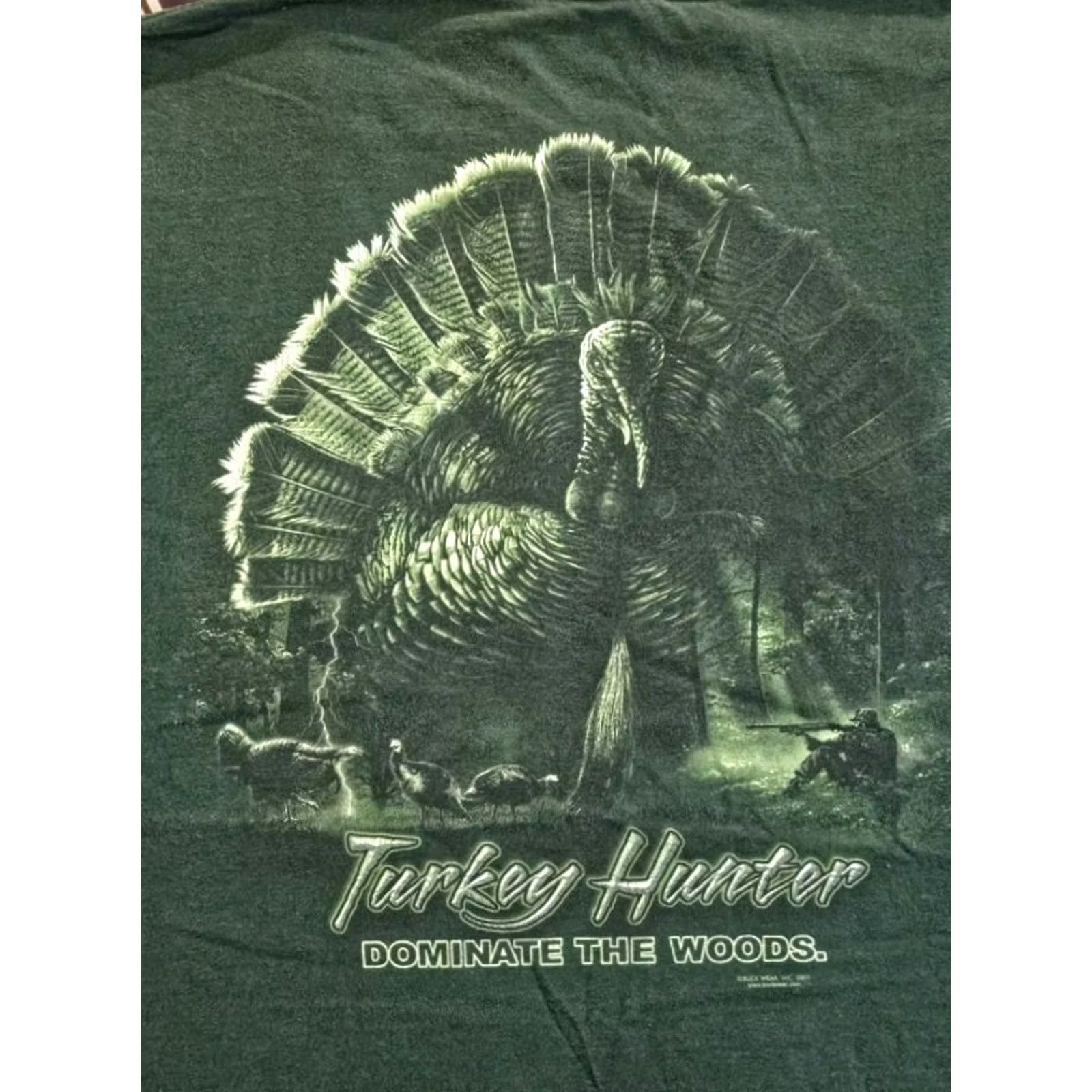 Hunter VINTAGE Buck Wear Turkey Hunter Double-Sided Graphic T Shirt Forest Green Men's XL Shirt Size US XL / EU 56 / 4 - 4 Thumbnail