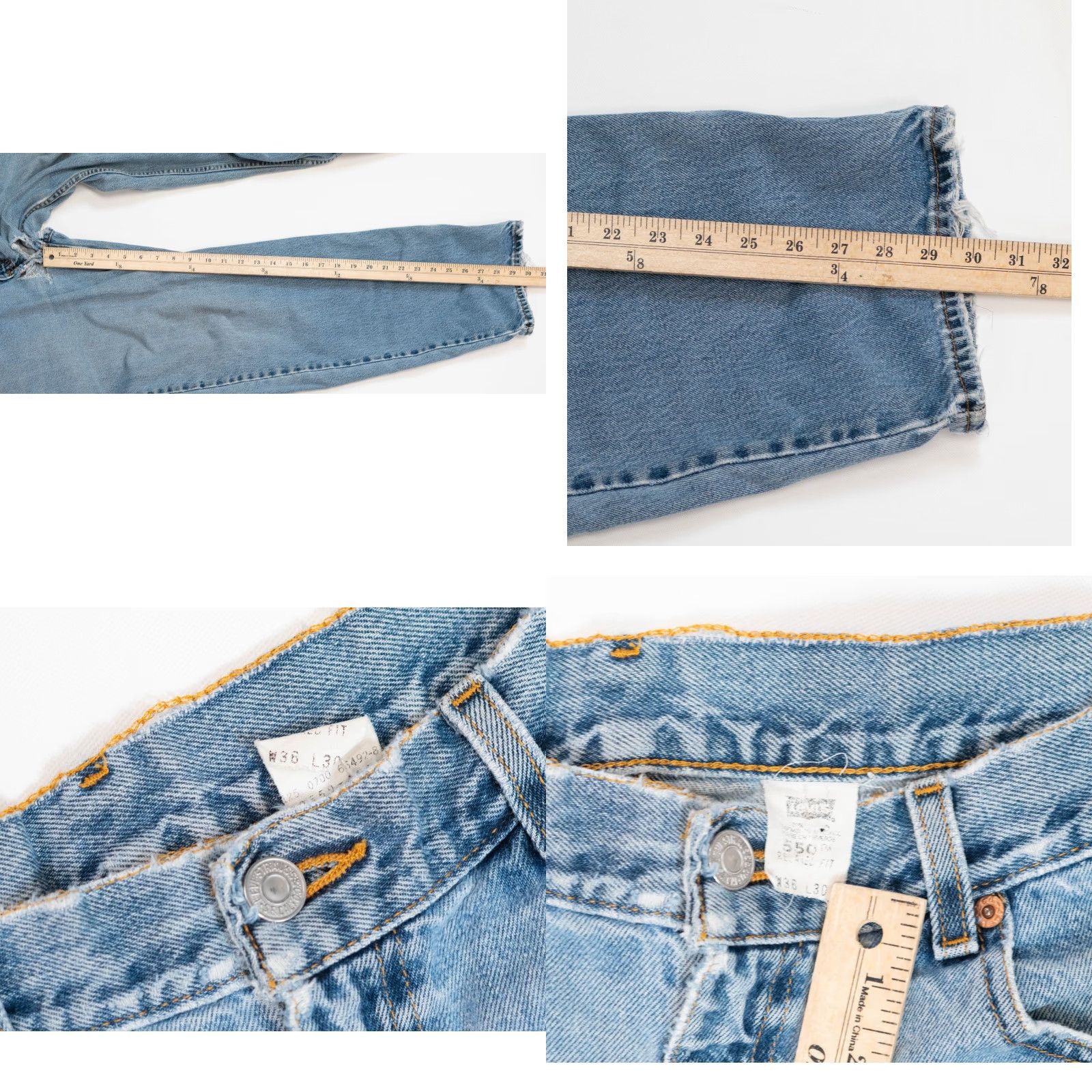 Levi's VINTAGE Levi’s 550 Denim Jeans Drops Distressed 36 X 30 USA Men Regular Blue jeans 5-Pocket HTF Thrash Grunge Hip Hop 90s Rock California Size US 36 / EU 52 - 9 Thumbnail