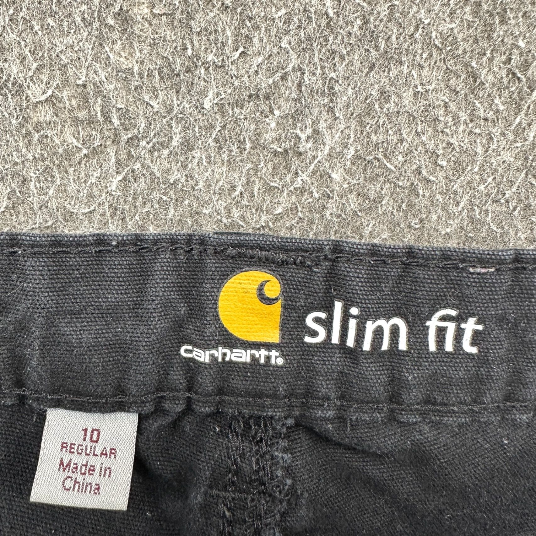 Carhartt VINTAGE? No — actually Carhartt Pants Womens 10 Black Carpenter Straight Leg Slim Fit Workwear Cotton Size 32" / US 10 / IT 46 - 3 Thumbnail