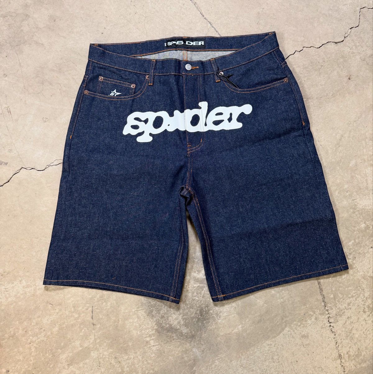 Sp5der Sp5der V3 Logo Denim Short ‘indigo Denim’ Size US 34 / EU 50 - 1 Thumbnail