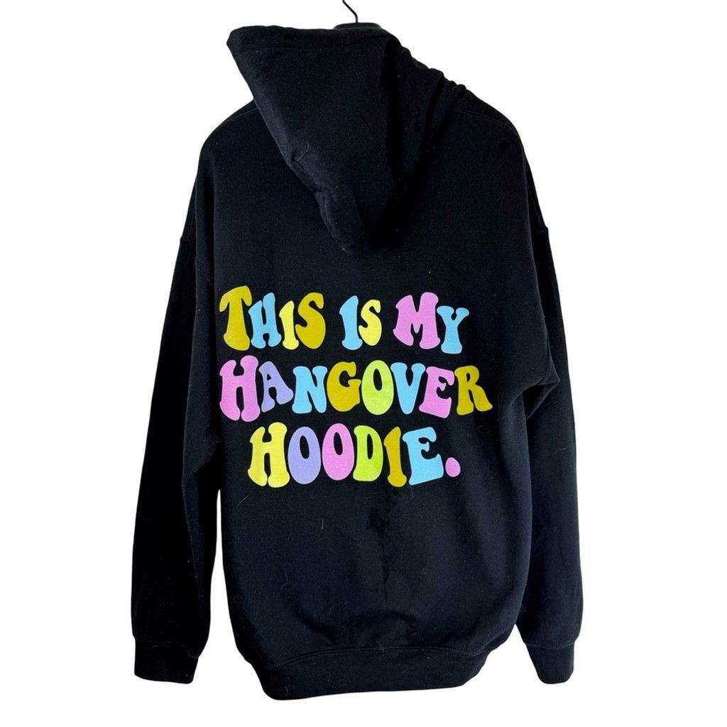 Other NWOT HANGOVER HOODIES Women Black Oversized Graphic Hoodie L Size L / US 10 / IT 46 - 1 Thumbnail