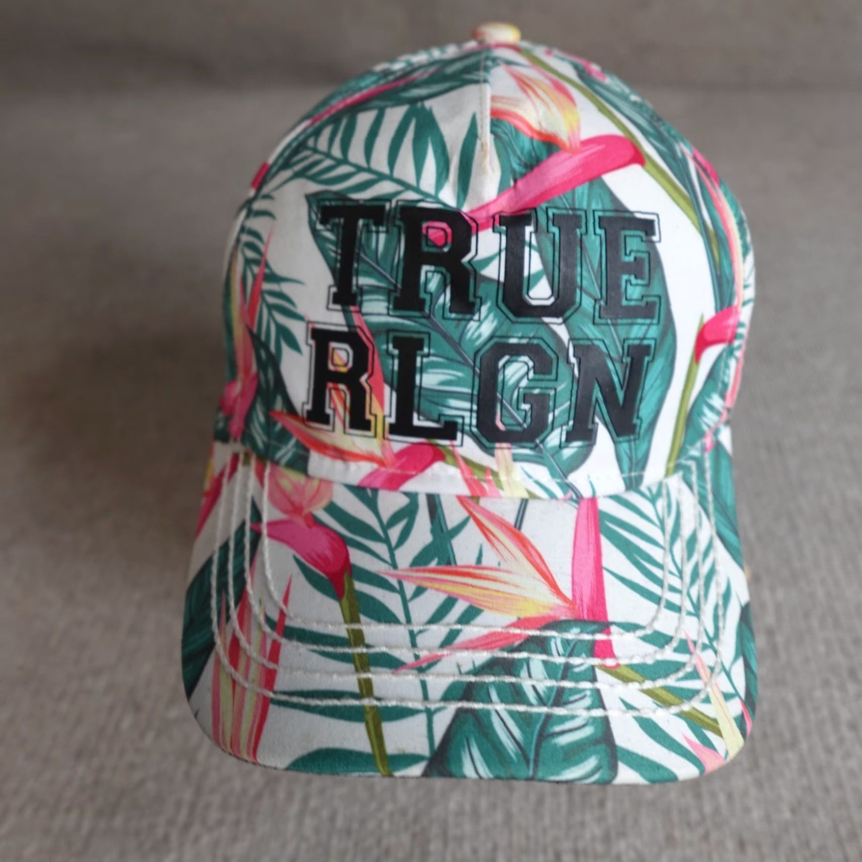 True Religion True Religion Hat Baseball Cap Adjustable Womens Blue Floral All Over Embroidered 100% Polyester Strapback Size ONE SIZE - 6 Thumbnail