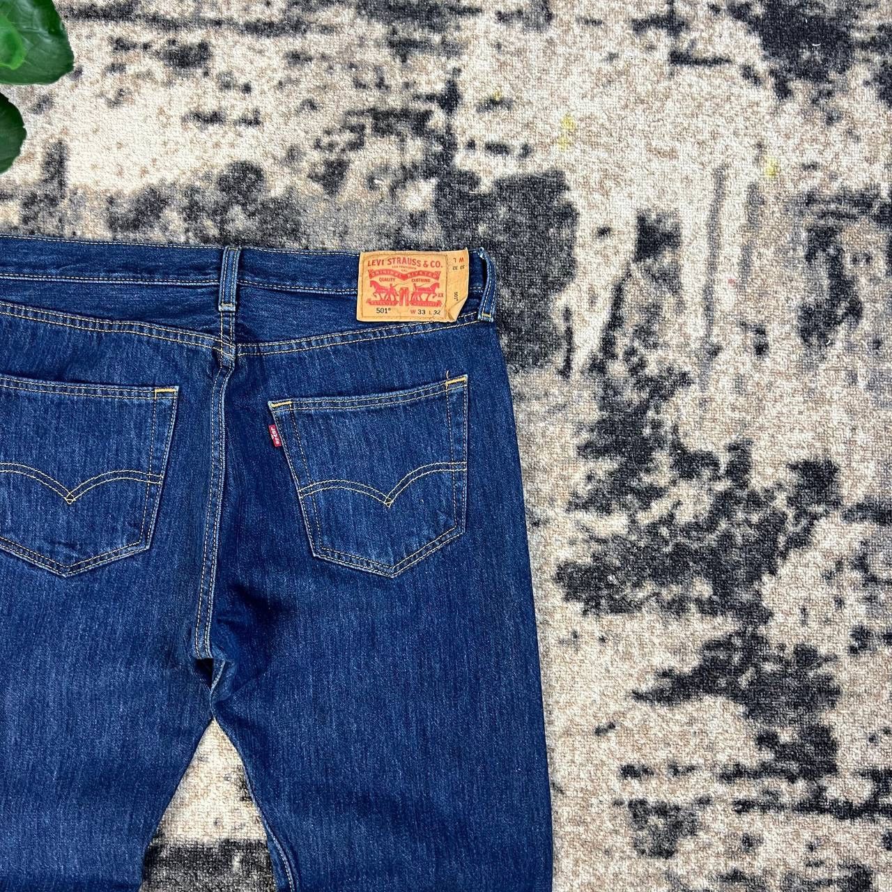 Levi's 501 Levis Vintage Y2K Deep Blue Denim Jeans Streetwear Style Size US 33 - 3 Thumbnail