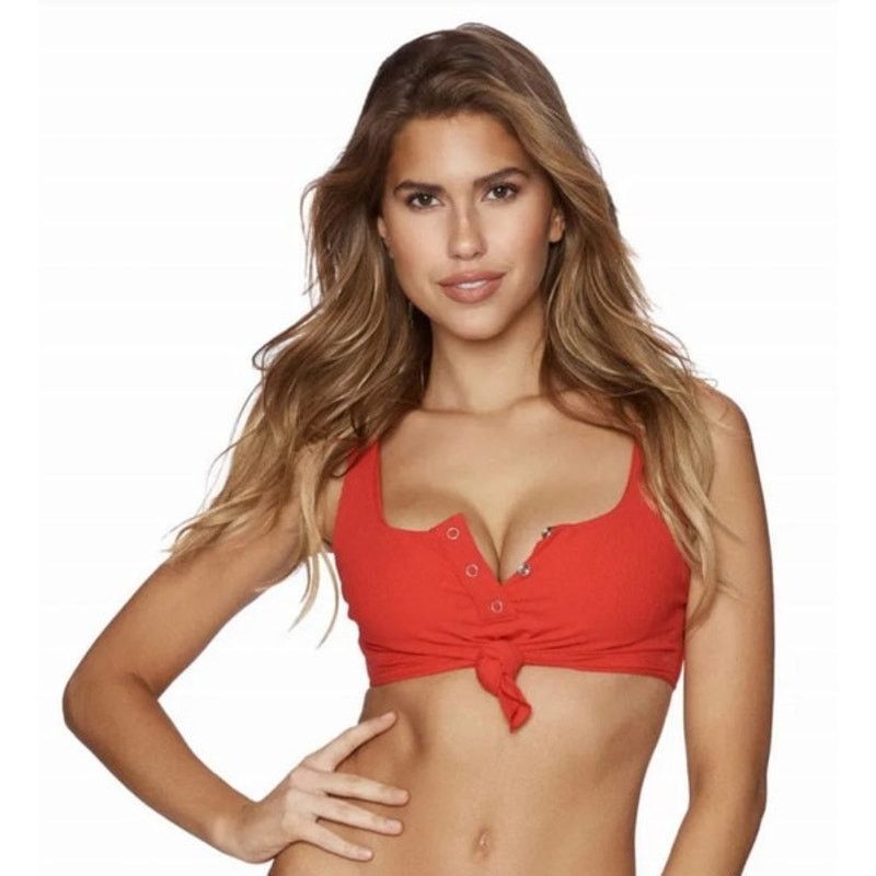 REVOLVE Beach Bunny Red Tide Knot Snap Buttons Bralette Bikini Top,S Size S / US 4 / IT 40 - 1 Thumbnail
