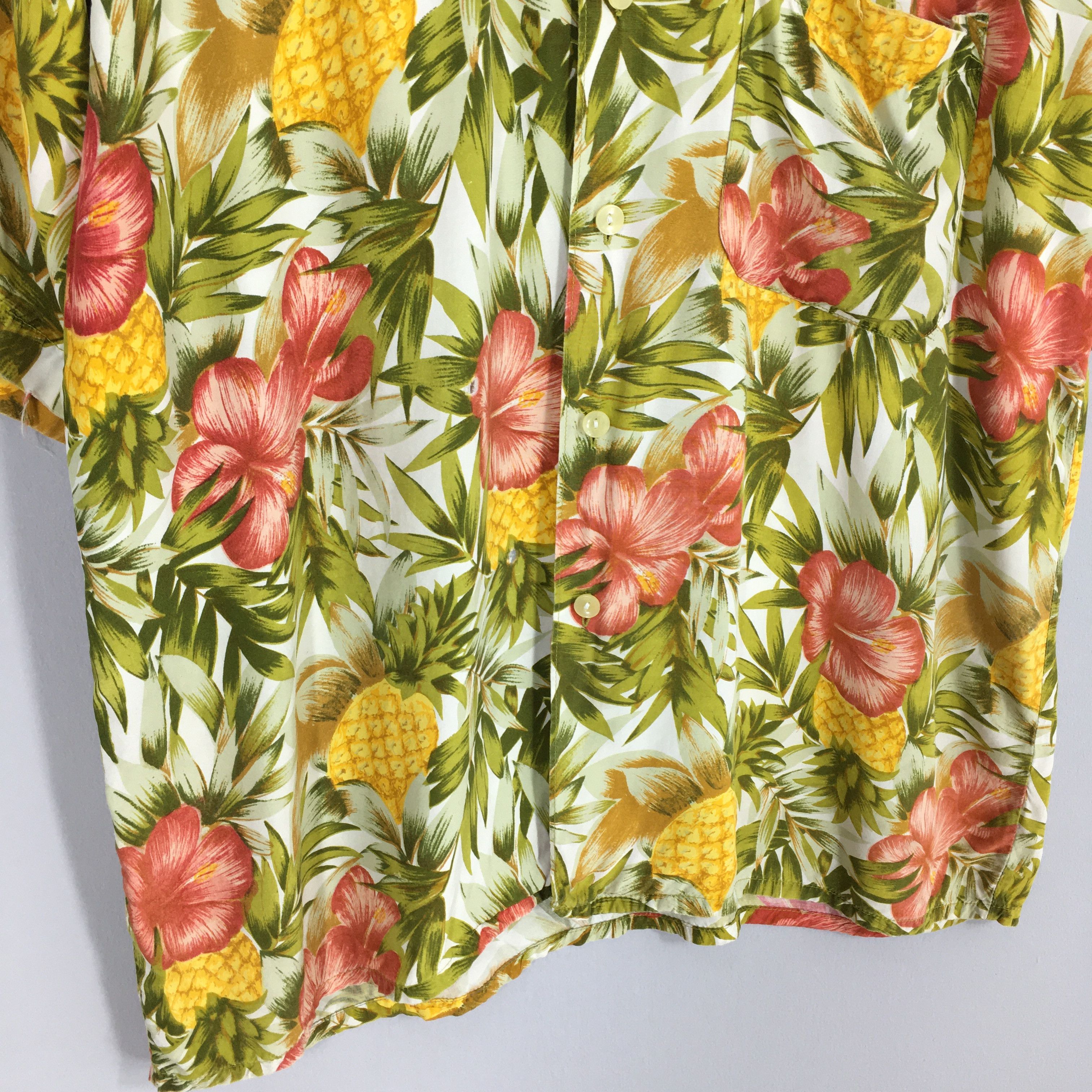 Art Comes First Vintage 80s Floral Pineapple Hawaiian Aloha Shirt Medium Size US M / EU 48-50 / 2 - 4 Thumbnail
