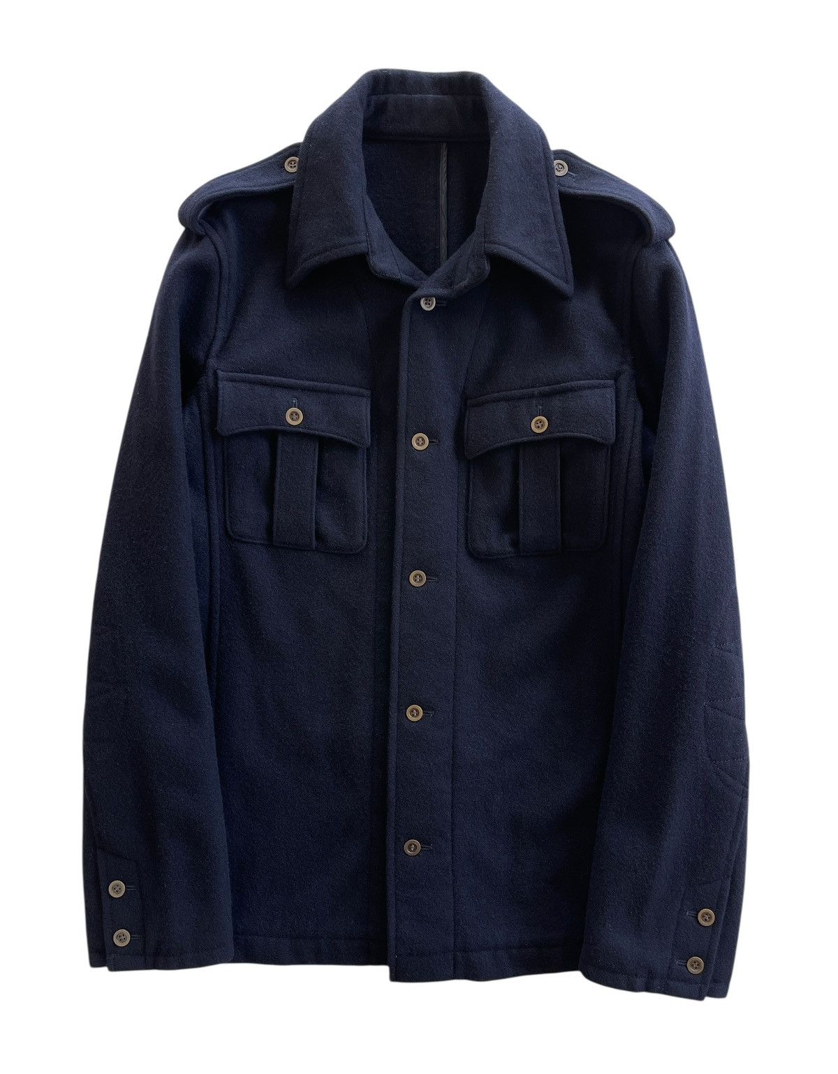 Patrick Cox Wool Military Jacket (NAVY BLUE)