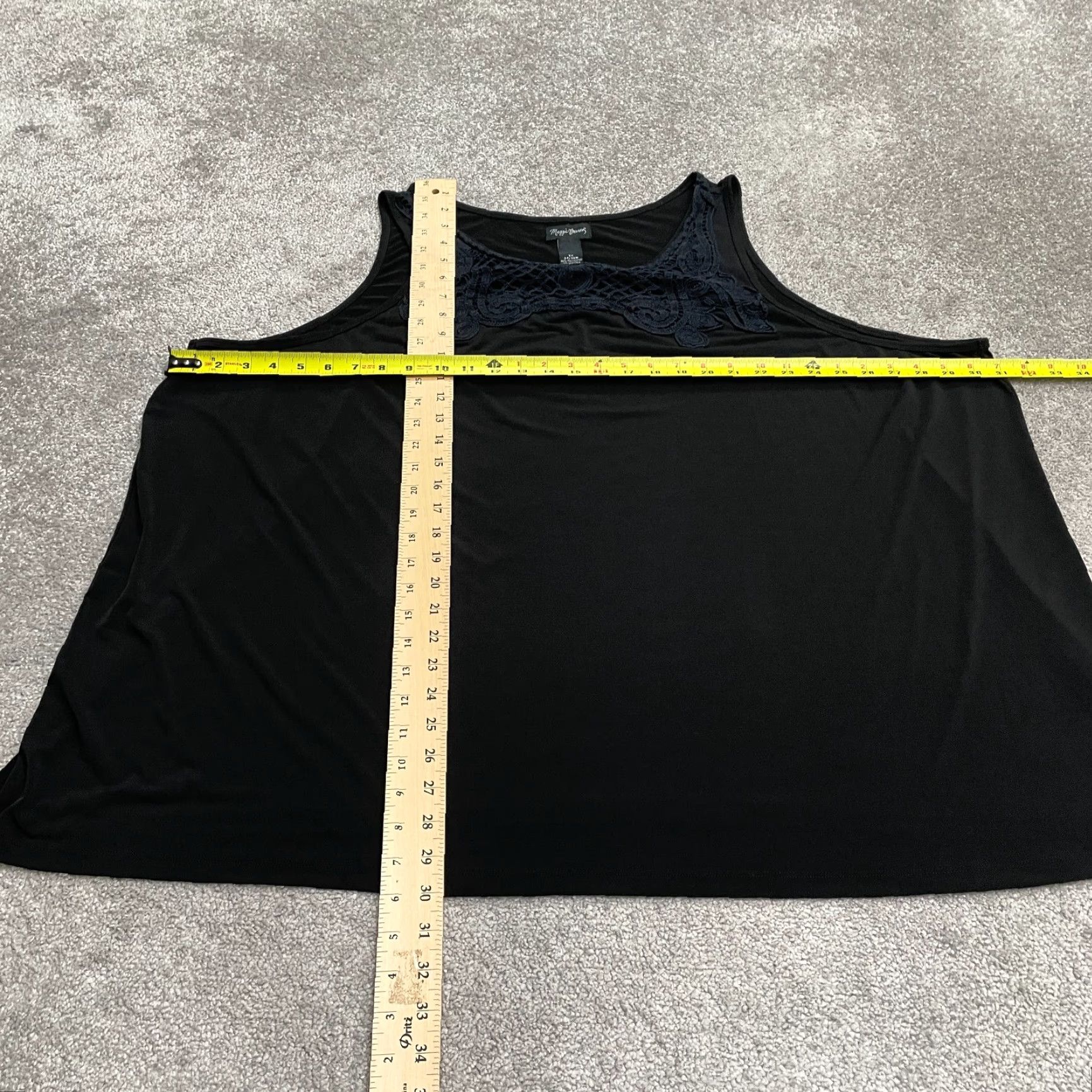 Vintage Maggie Barnes Embroidered Tank Top Womens 5X Black Knit Stretch Casual Sleeveless Strappy Sleeve Size XXL / US 16-18 / IT 52-54 - 7 Thumbnail