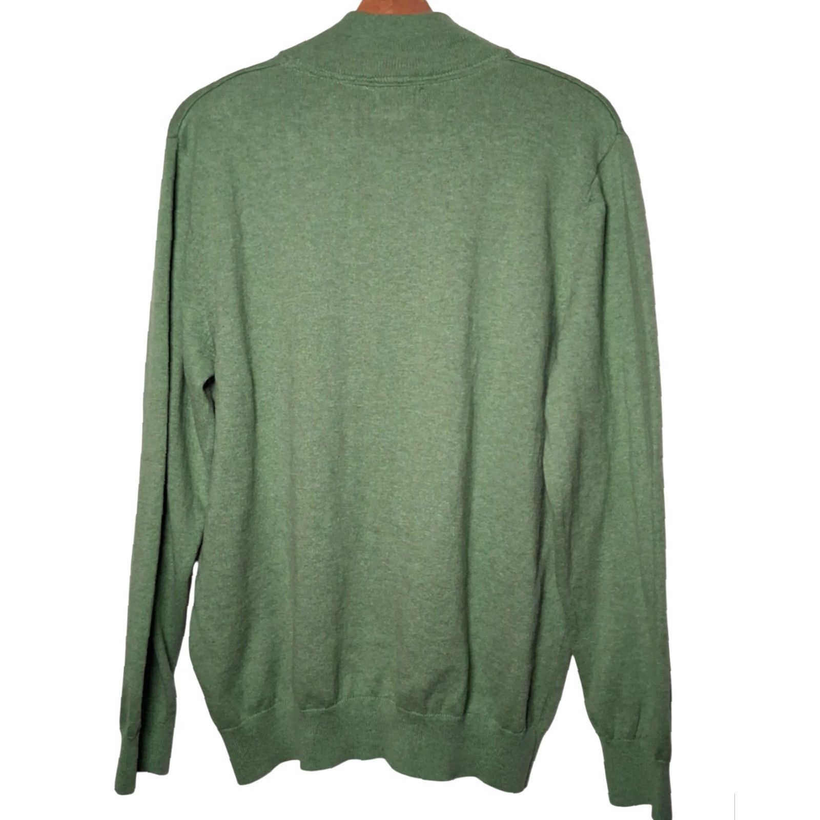 Vintage VINTAGE LL Bean Sweater Men Large Green Cotton Cashmere Knit 1/4 Zip Classic Pullover Mens Size US L / EU 52-54 / 3 - 2 Thumbnail