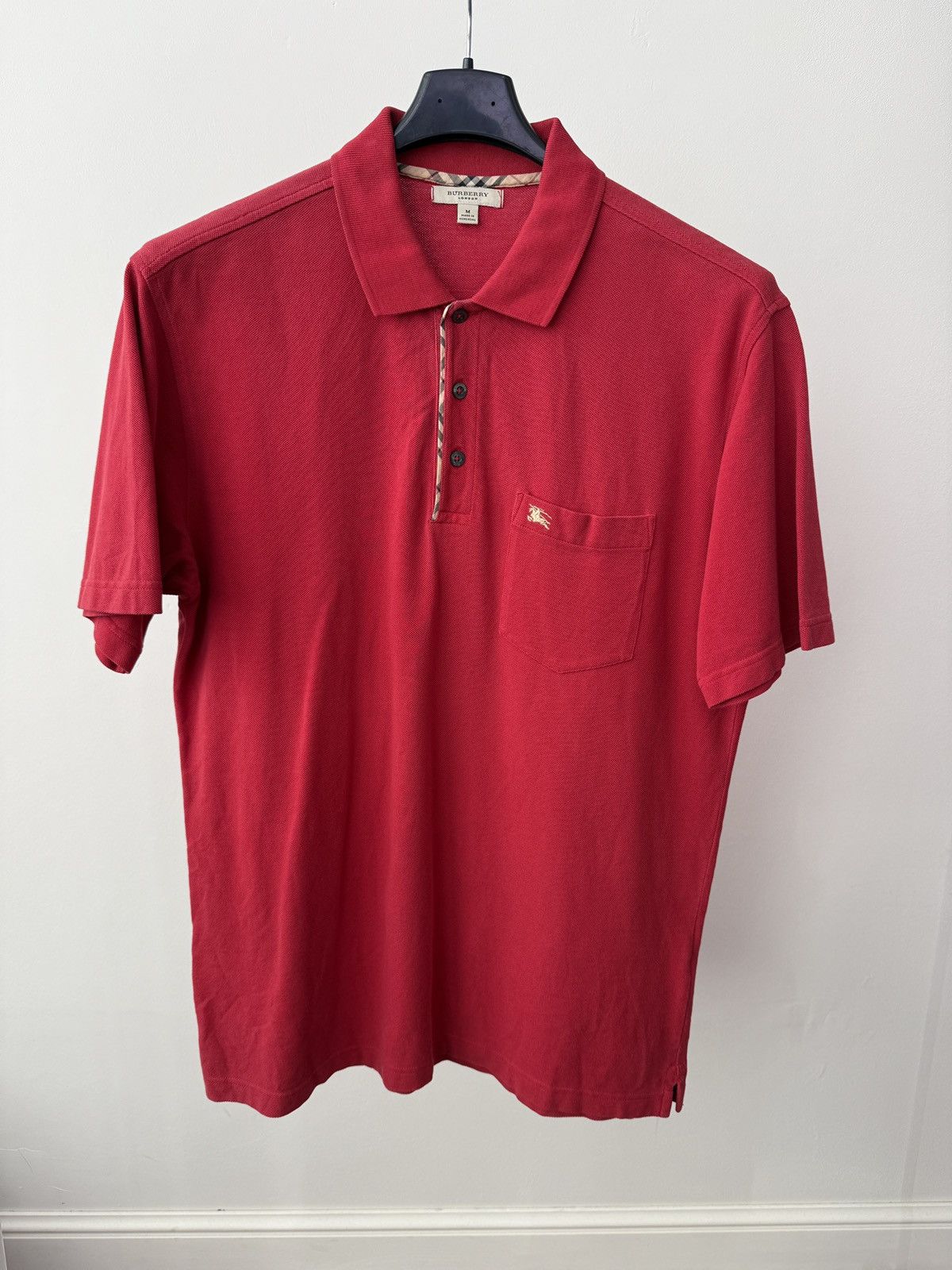 Burberry Vintage Burberry London Mens Red Polo Shirt Short Sleeve Size US M / EU 48-50 / 2 - 2 Thumbnail