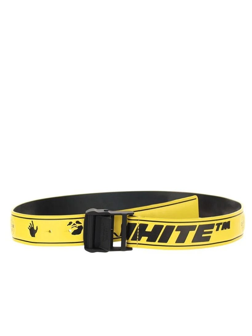 Off-White o1y0225 Size : 34 / Logo Leather Belt in Yellow/Black Size 34 - 1 Thumbnail