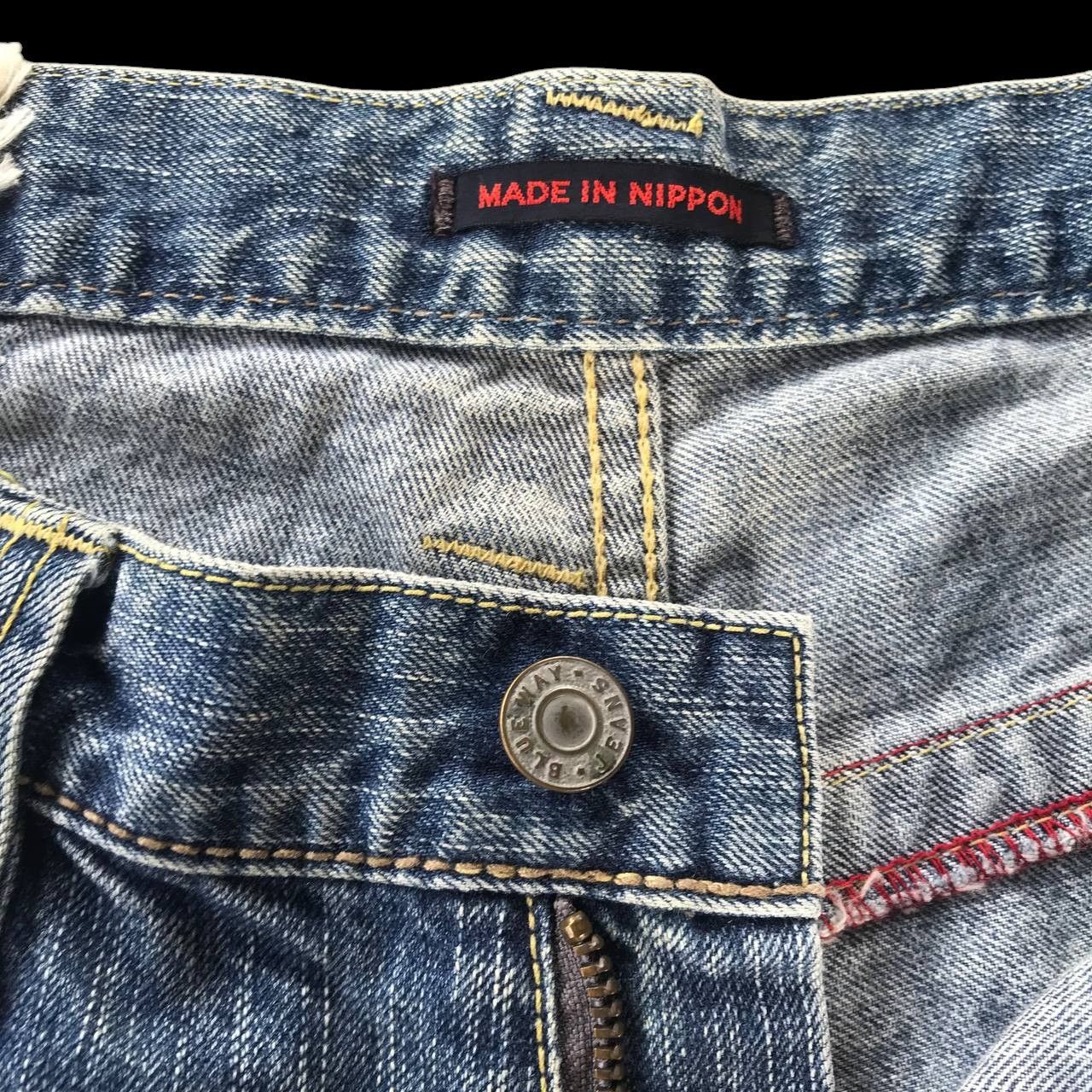 Blue Blue Japan FLARED BLUEWAY JAPAN DISTRESSED LOWRISE DENIM W33x33 Size US 33 - 8 Thumbnail