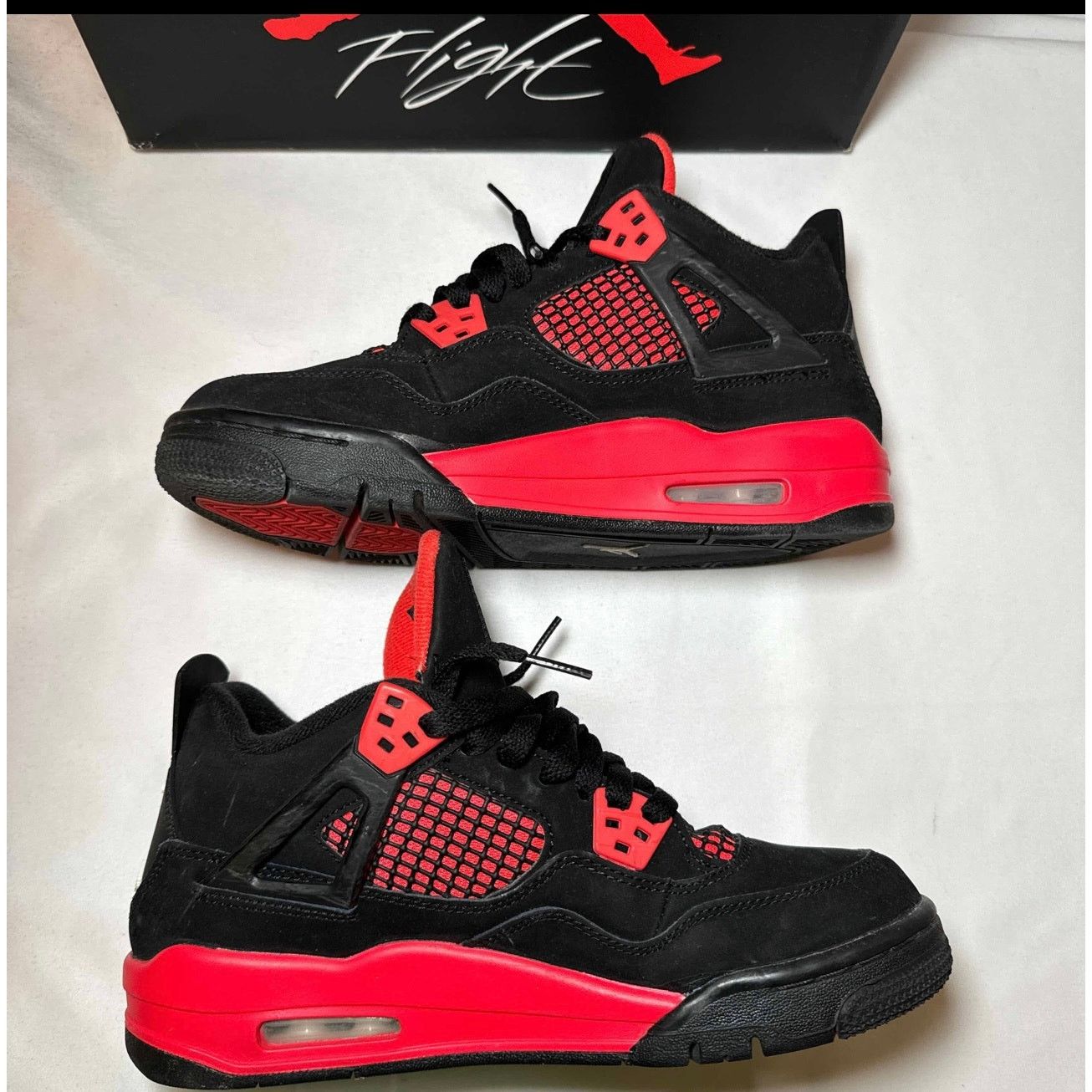 Jordan Brand × Nike Size 6 - Nike Air Jordan 4 Retro GS Red Thunder Men's Shoes Size US 6 / EU 39 - 3 Thumbnail