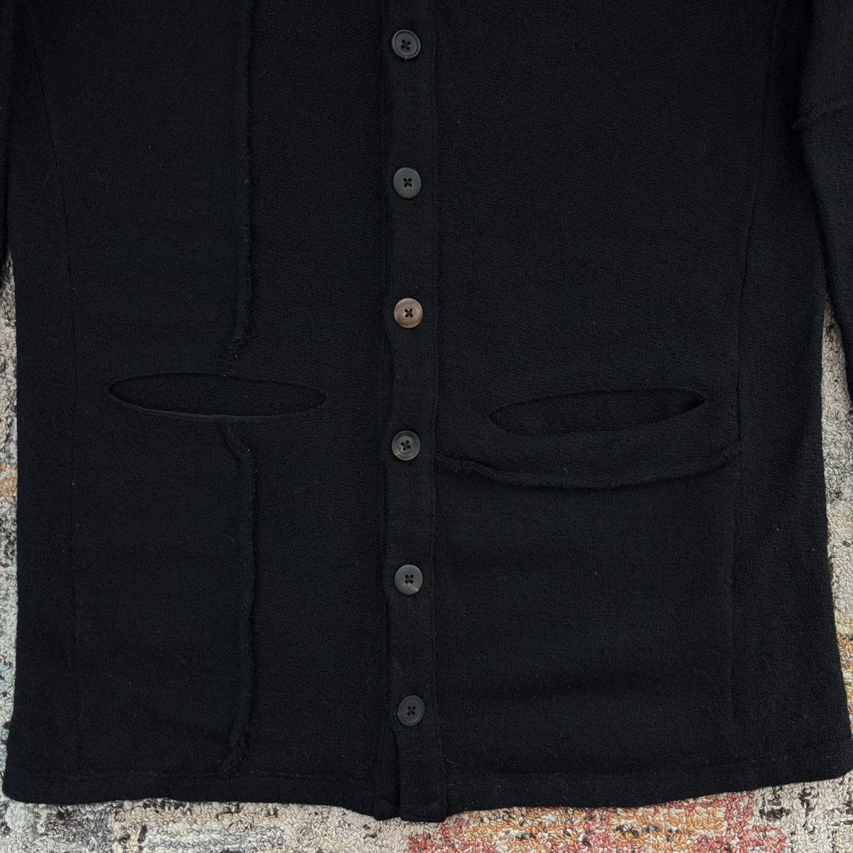 Archivio J.M. Ribot Klasica Sabron Patch Worked Loose Cardigan Wool Japan Size US M / EU 48-50 / 2 - 2 Thumbnail