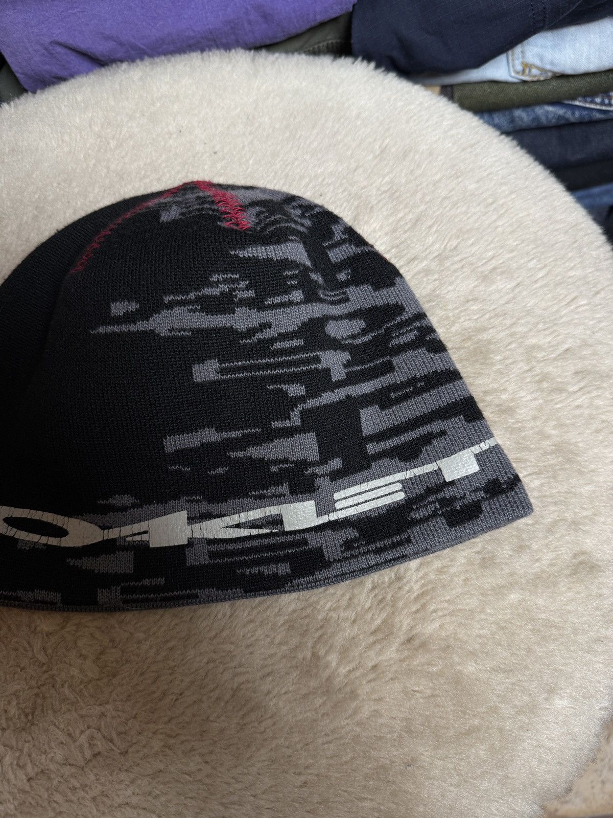 Oakley 00s OAKLEY VINTAGE BEANIE HAT OVERPRINT CAMO Y2K SOFTWARE Size ONE SIZE - 3 Thumbnail