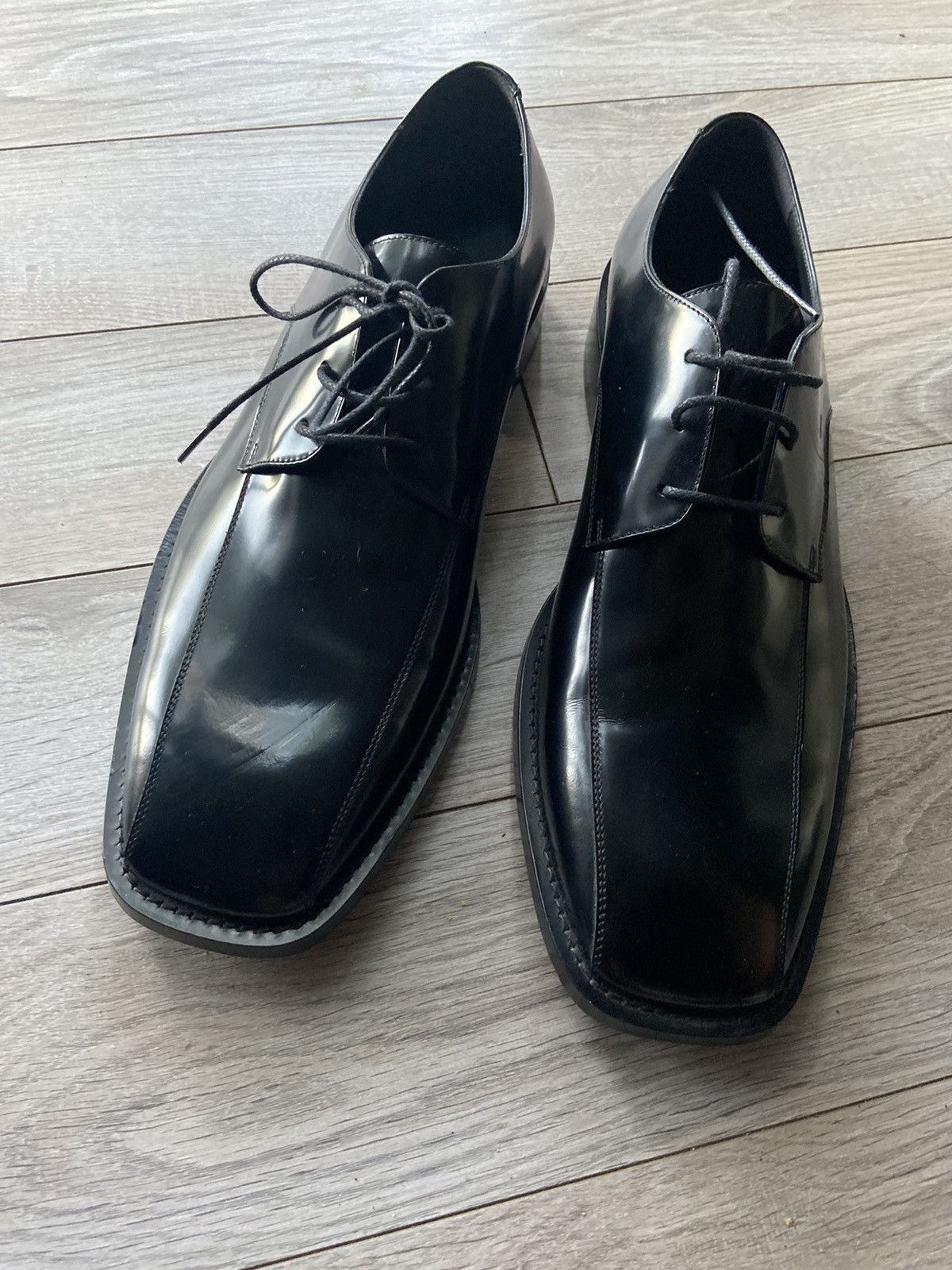 Balenciaga Balenciaga Bloc Rim black leather square derby